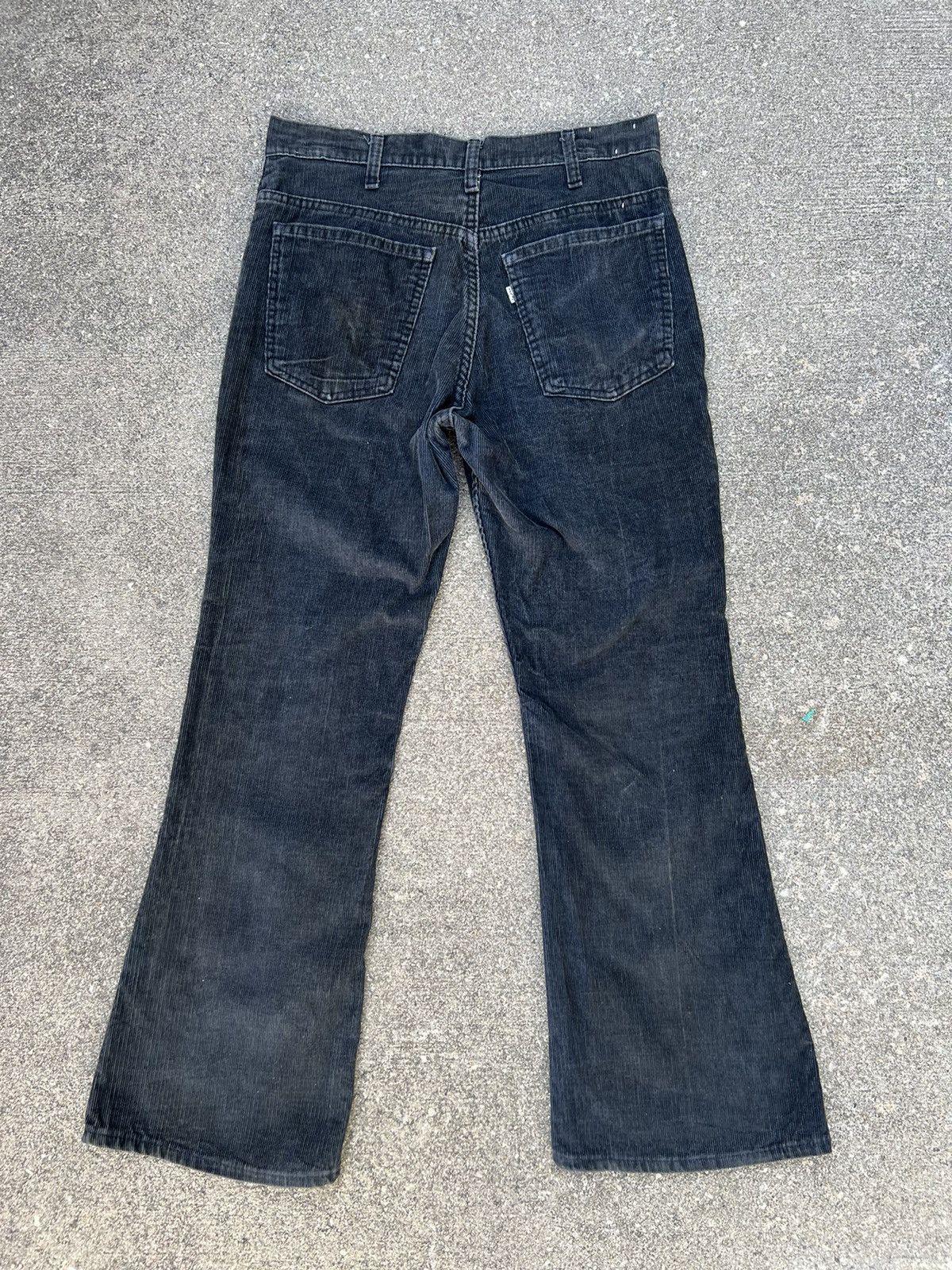 Levi's VTG 70s Levi’s 646 Talon 42 Zip Fade Black Flare Corduroy Size US 31 - 5 Thumbnail