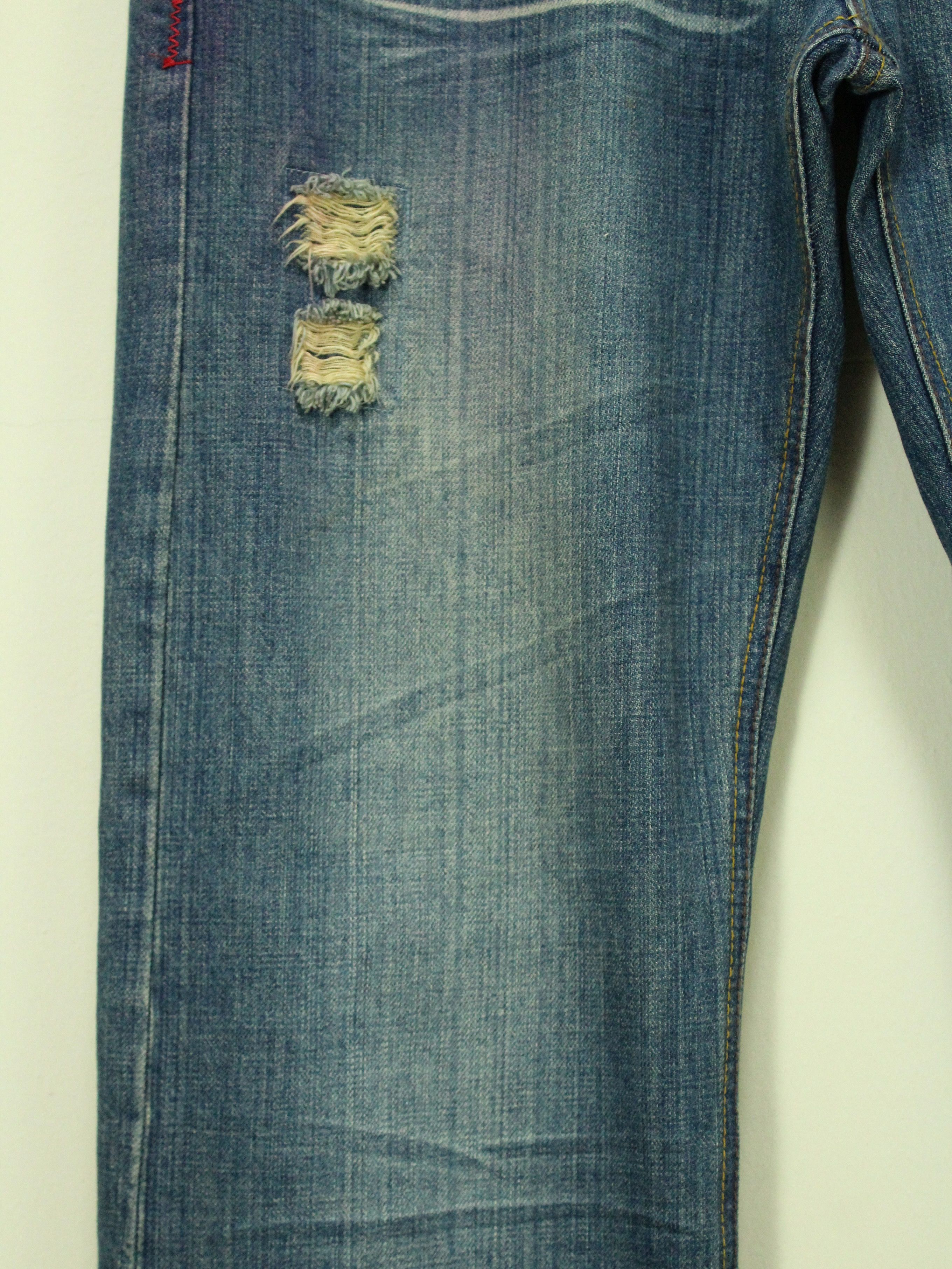 Ed Hardy × Gotcha × JNCO GOTCHA Pants Denim Embroidered Big Logo Surf Style Size US 35 - 11 Thumbnail