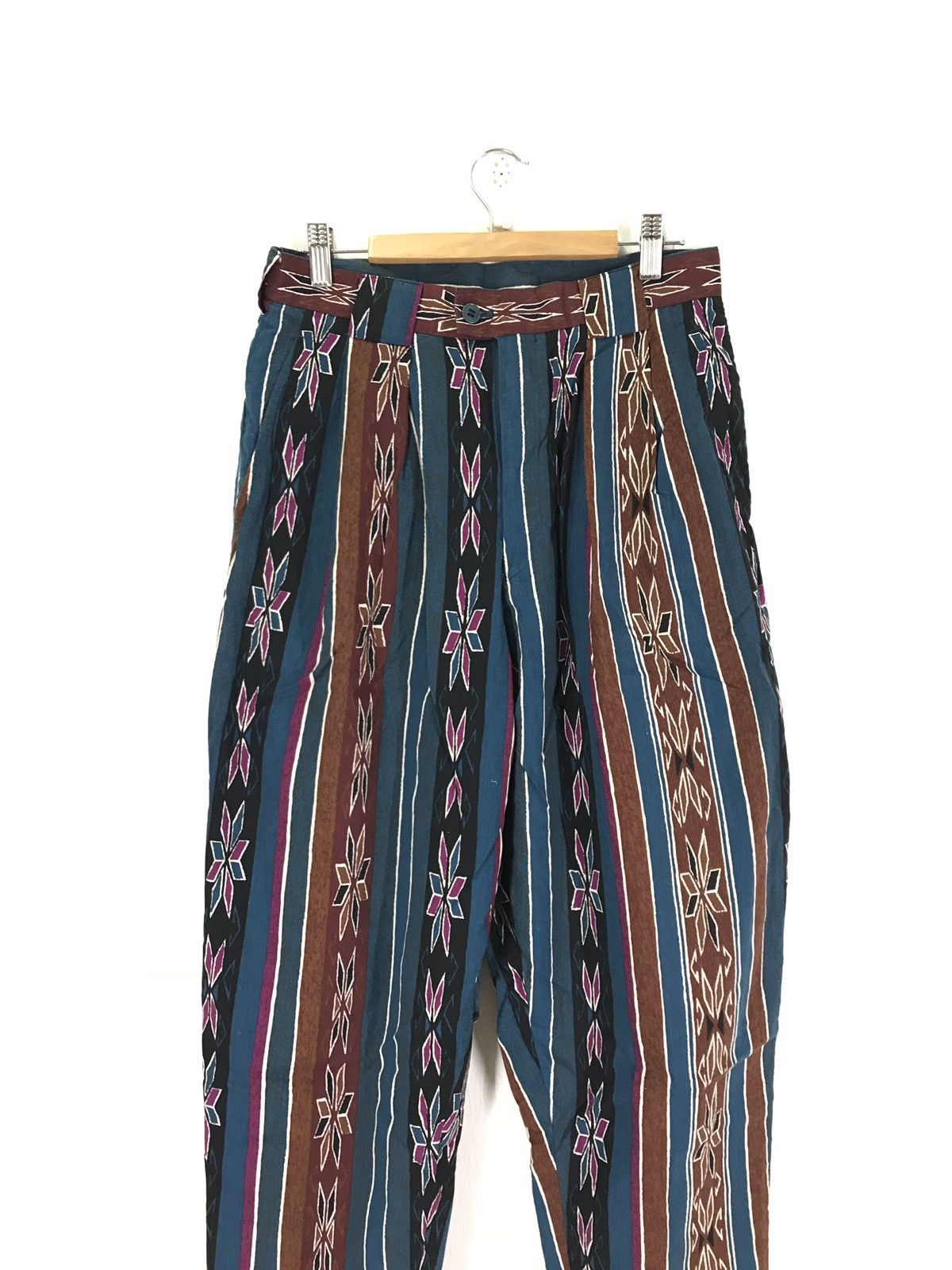 Kenzo 1990s Kenzo Native navajo America aztec Stripe Pant Size 29" - 3 Thumbnail
