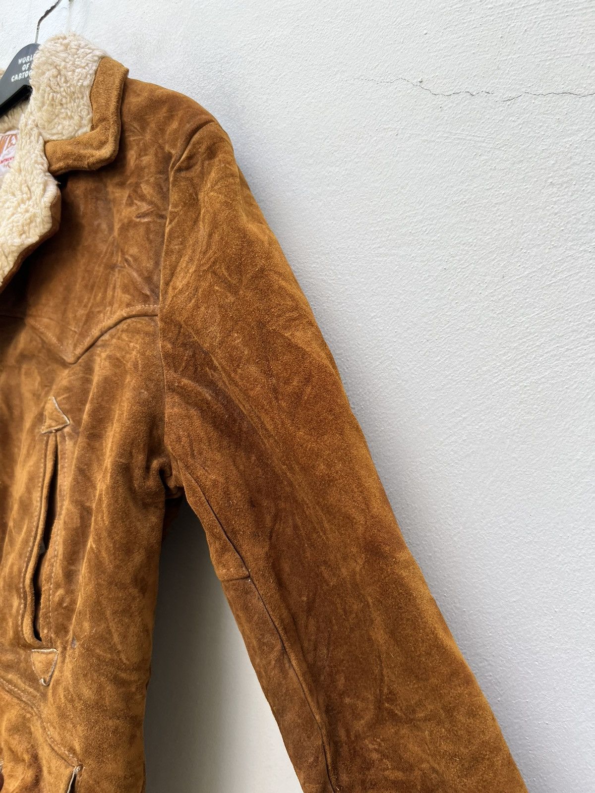 Schott VTG Schott N.Y.C Western Patina Suede Leather Sherpa Jacket Size US L / EU 52-54 / 3 - 11 Thumbnail