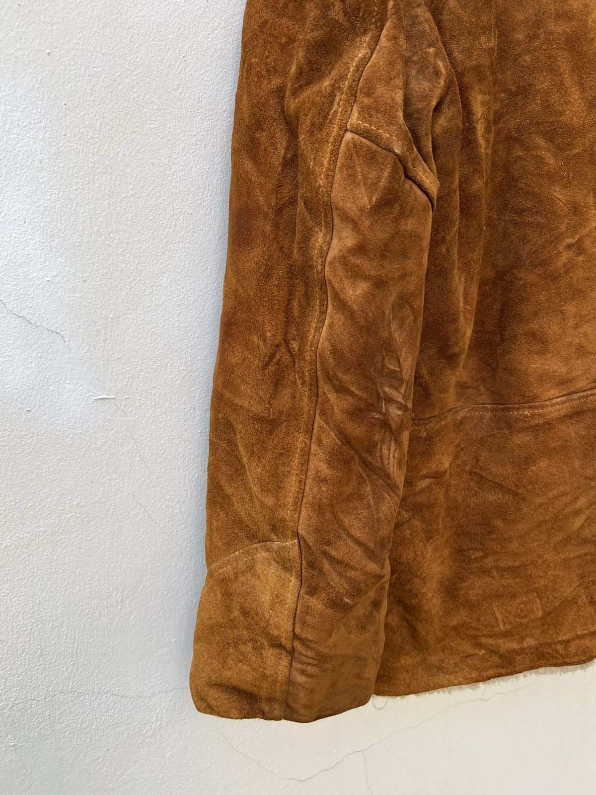 Schott VTG Schott N.Y.C Western Patina Suede Leather Sherpa Jacket Size US L / EU 52-54 / 3 - 20 Thumbnail