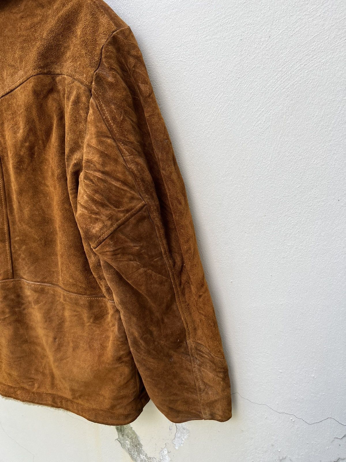 Schott VTG Schott N.Y.C Western Patina Suede Leather Sherpa Jacket Size US L / EU 52-54 / 3 - 17 Thumbnail