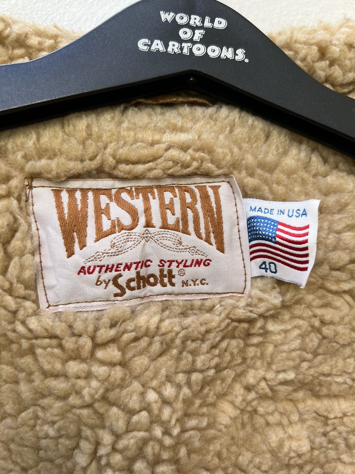 Schott VTG Schott N.Y.C Western Patina Suede Leather Sherpa Jacket Size US L / EU 52-54 / 3 - 23 Thumbnail