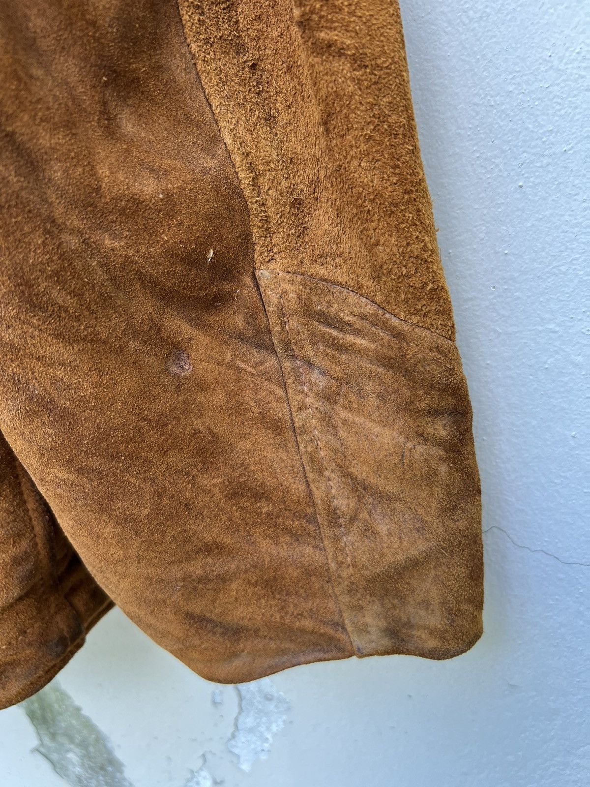 Schott VTG Schott N.Y.C Western Patina Suede Leather Sherpa Jacket Size US L / EU 52-54 / 3 - 18 Thumbnail