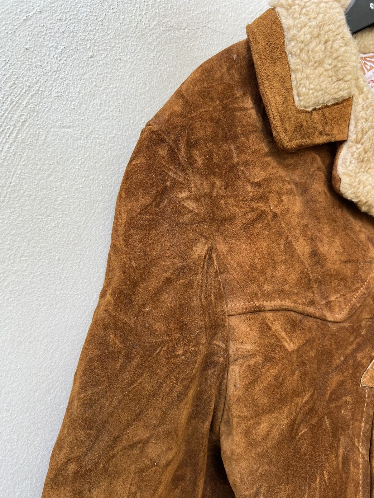 Schott VTG Schott N.Y.C Western Patina Suede Leather Sherpa Jacket Size US L / EU 52-54 / 3 - 14 Thumbnail