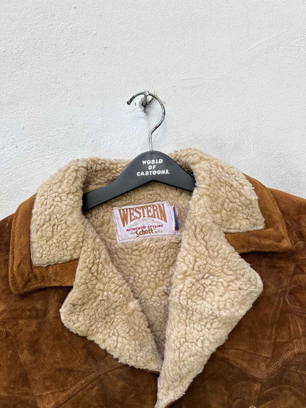 Schott VTG Schott N.Y.C Western Patina Suede Leather Sherpa Jacket Size US L / EU 52-54 / 3 - 7 Thumbnail