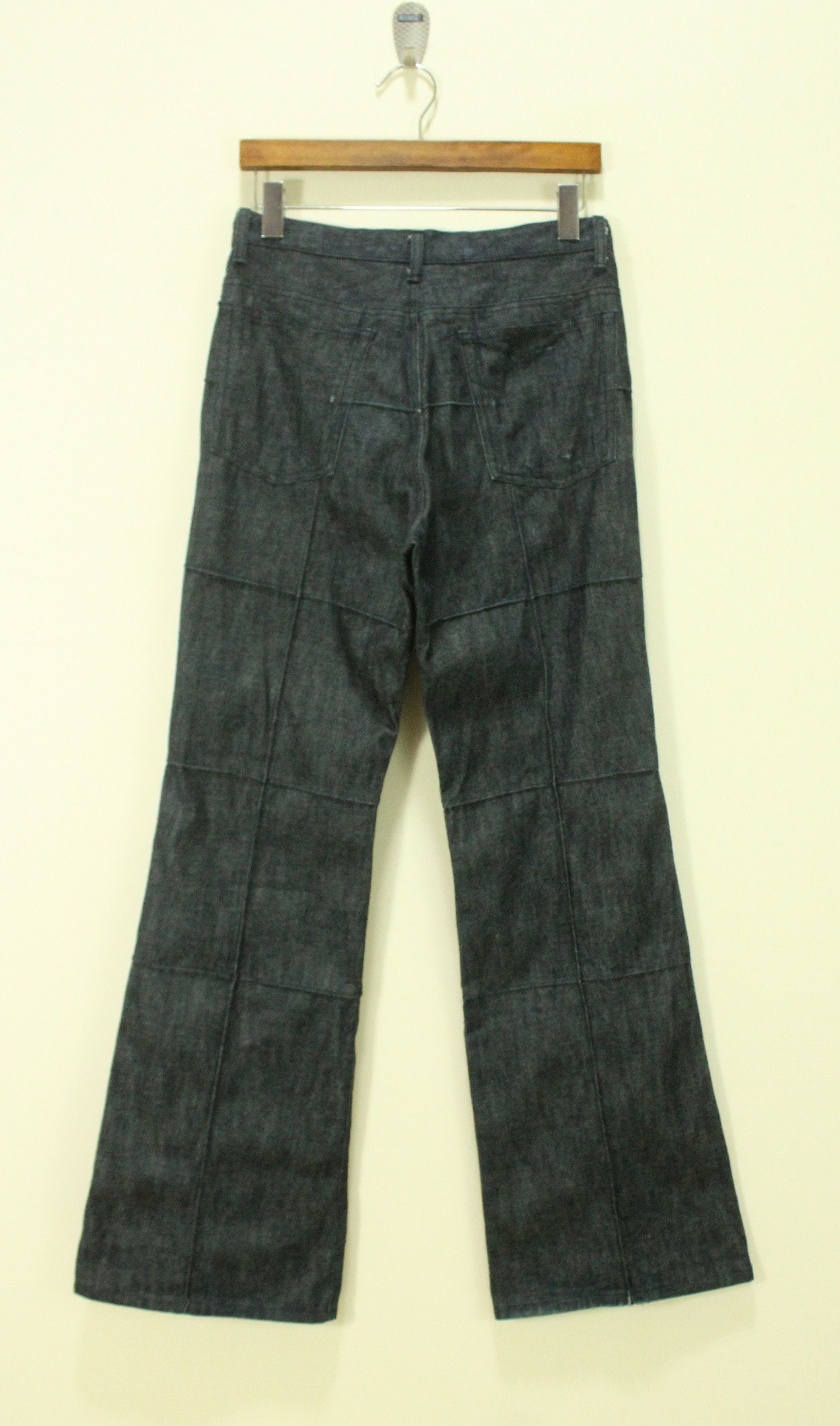 Japanese Brand Flared 🔥 Overstitches Checked Pattern BOYCOTT Denim Pants Size US 28 / EU 44 - 8 Thumbnail