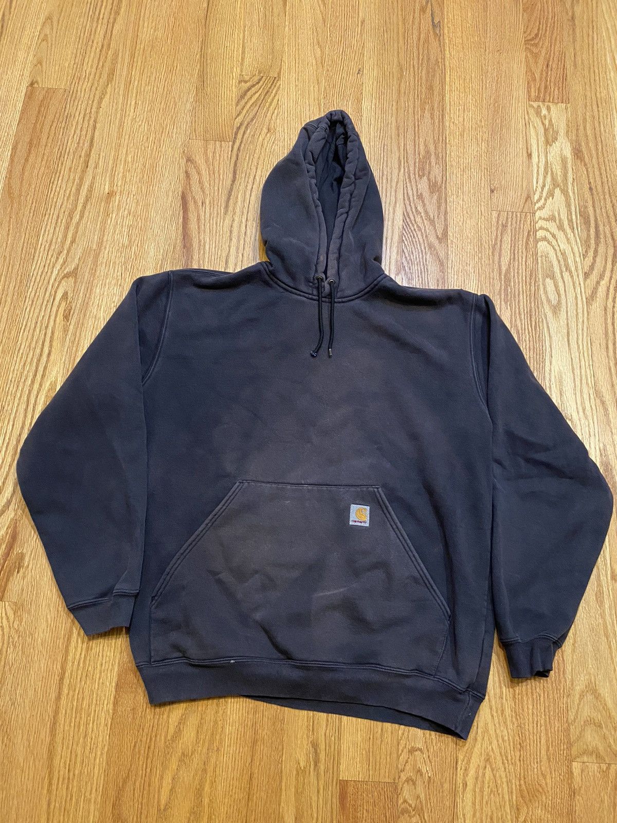 Vintage Y2K Distressed Carhartt Navy Hooded Sweatshirt | Grailed