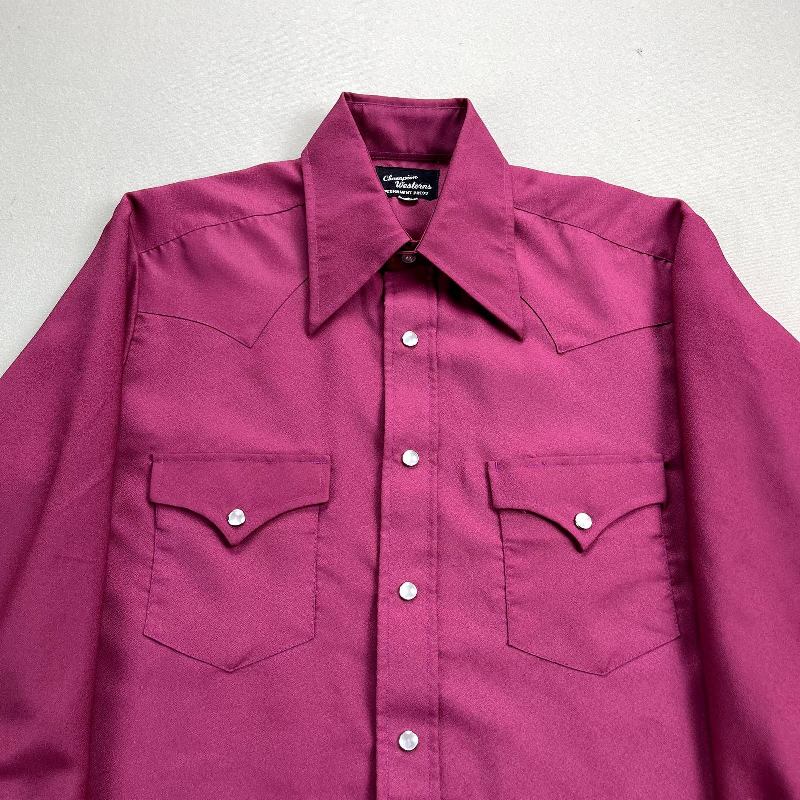 Vintage Vintage Champion Westerns Shirt Medium 15-33 Pink Pearl Snap Size US M / EU 48-50 / 2 - 2 Preview