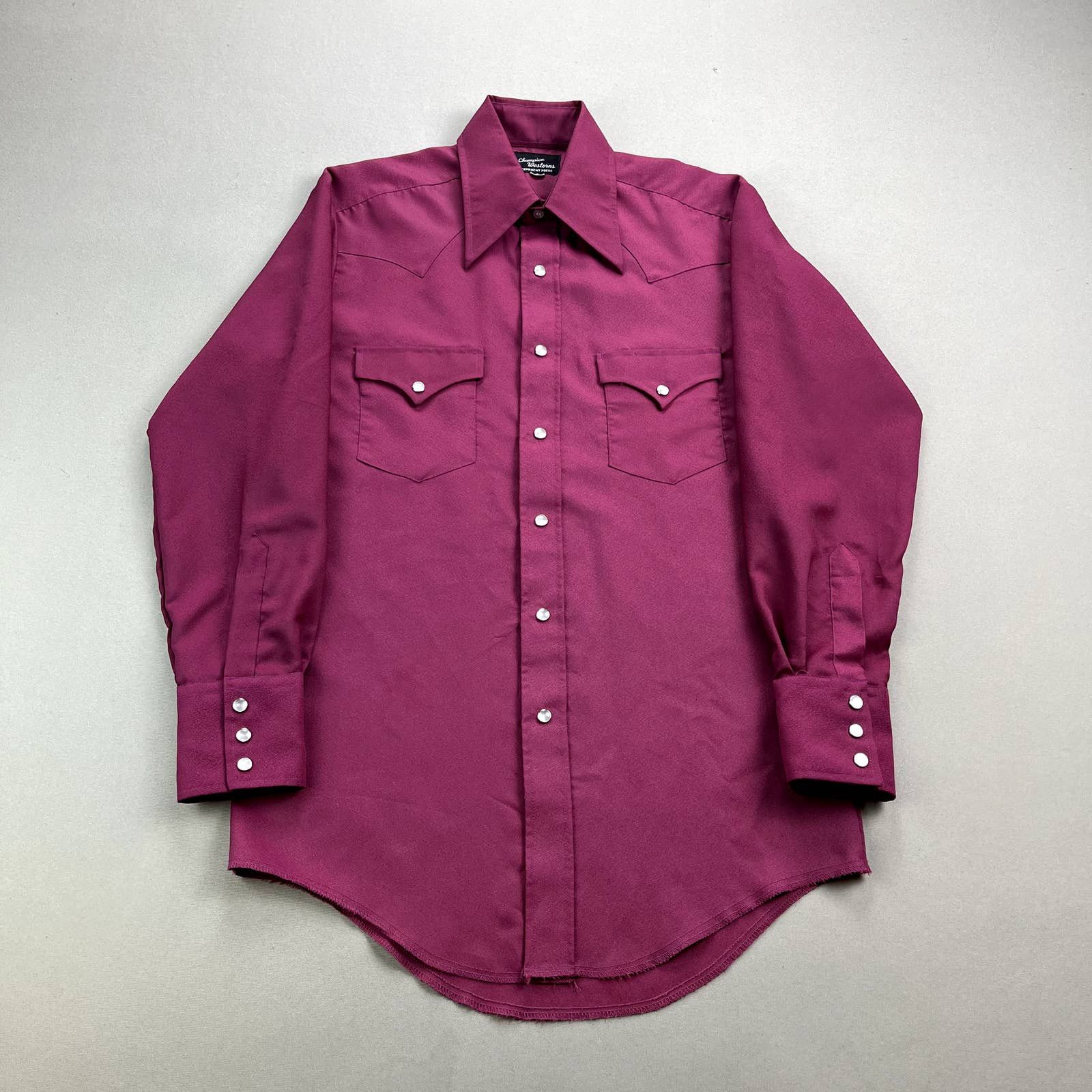 Vintage Vintage Champion Westerns Shirt Medium 15-33 Pink Pearl Snap Size US M / EU 48-50 / 2 - 1 Preview