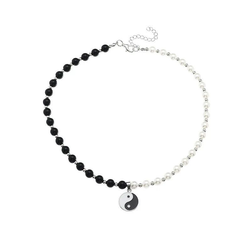 Jewelry Yin Yang Pendant Bead Necklace Lucky Asian Peace Love Chain Size ONE SIZE - 6 Thumbnail