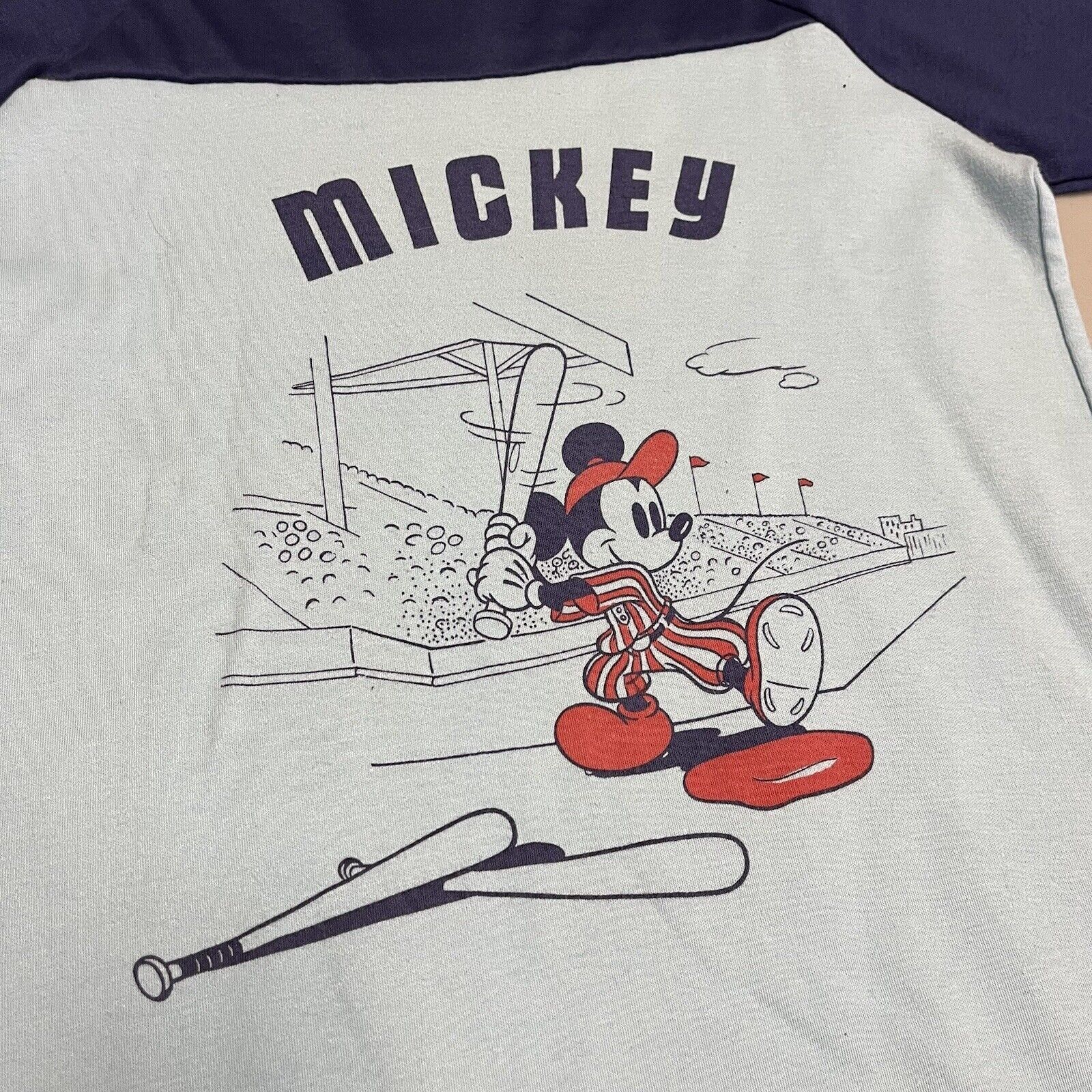 Disney Vintage 70s Mickey Mouse Baseball T Shirt Medium Ringer Size US M / EU 48-50 / 2 - 6 Thumbnail