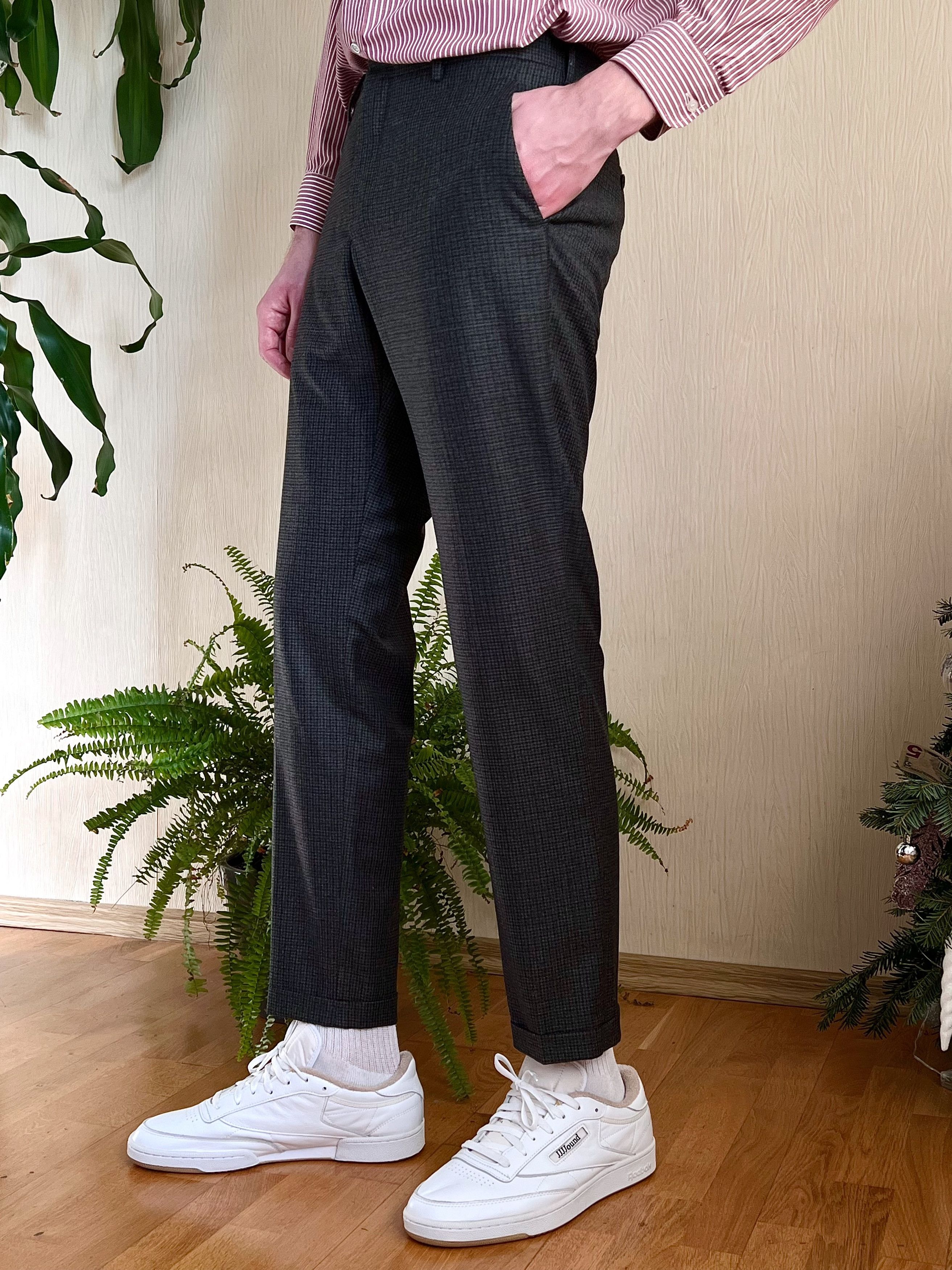 Prada Prada Checkered Cuffs Wool Trousers Size US 34 / EU 50 - 2 Thumbnail