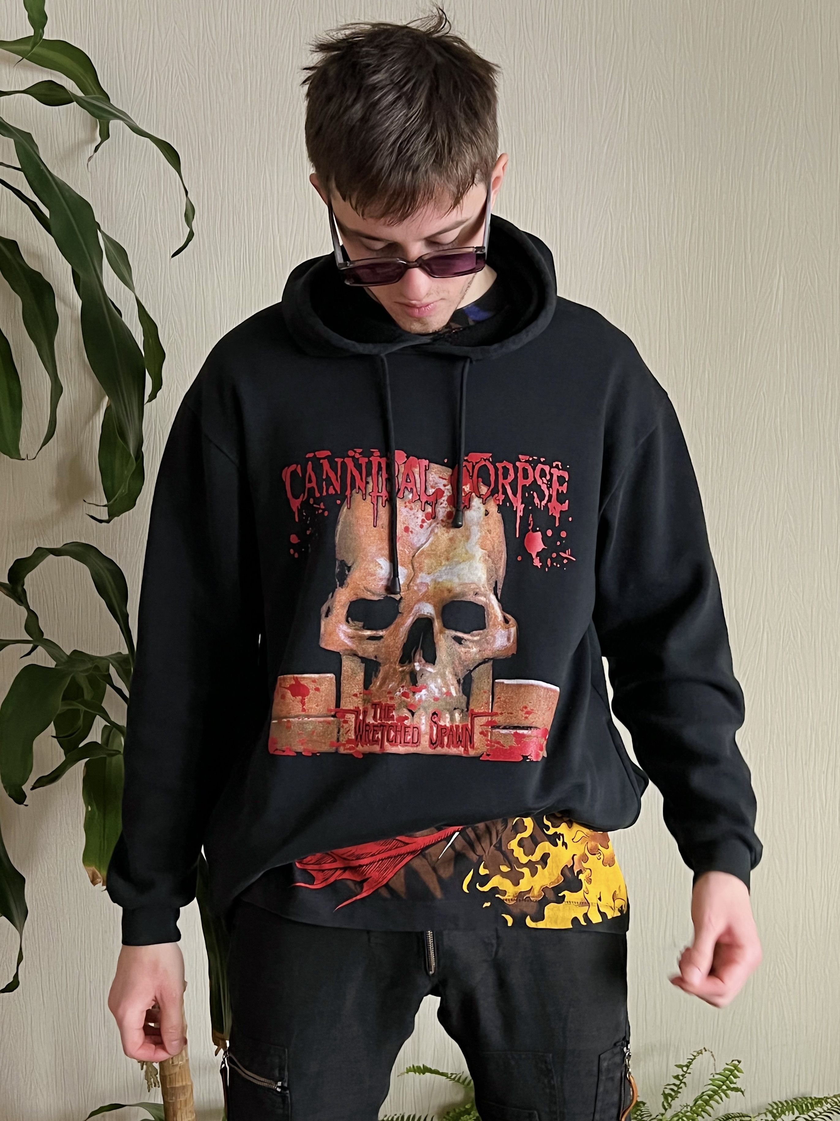 Band Tees 💀00s Vintage Cannibal Corpse Skull Death Metal Band Hoodie Size US XL / EU 56 / 4 - 5 Thumbnail