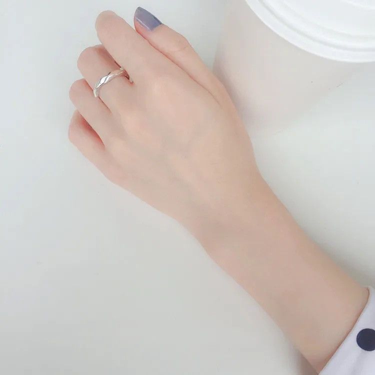 Jewelry × Vintage Minimalist Silver Plated Ring Jewelry Loop Geometric Size ONE SIZE - 3 Thumbnail