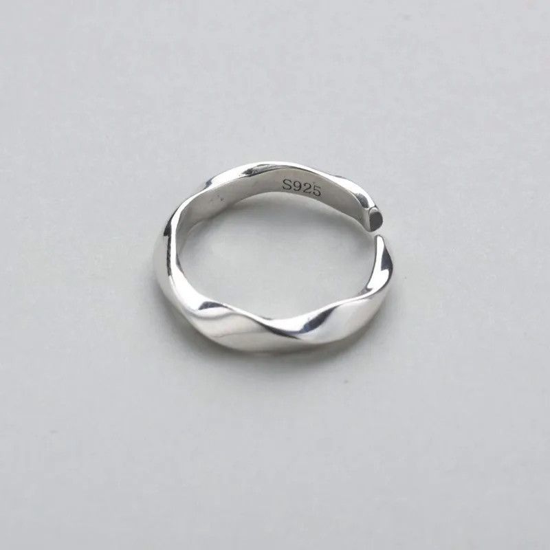 Jewelry × Vintage Minimalist Silver Plated Ring Jewelry Loop Geometric Size ONE SIZE - 2 Thumbnail