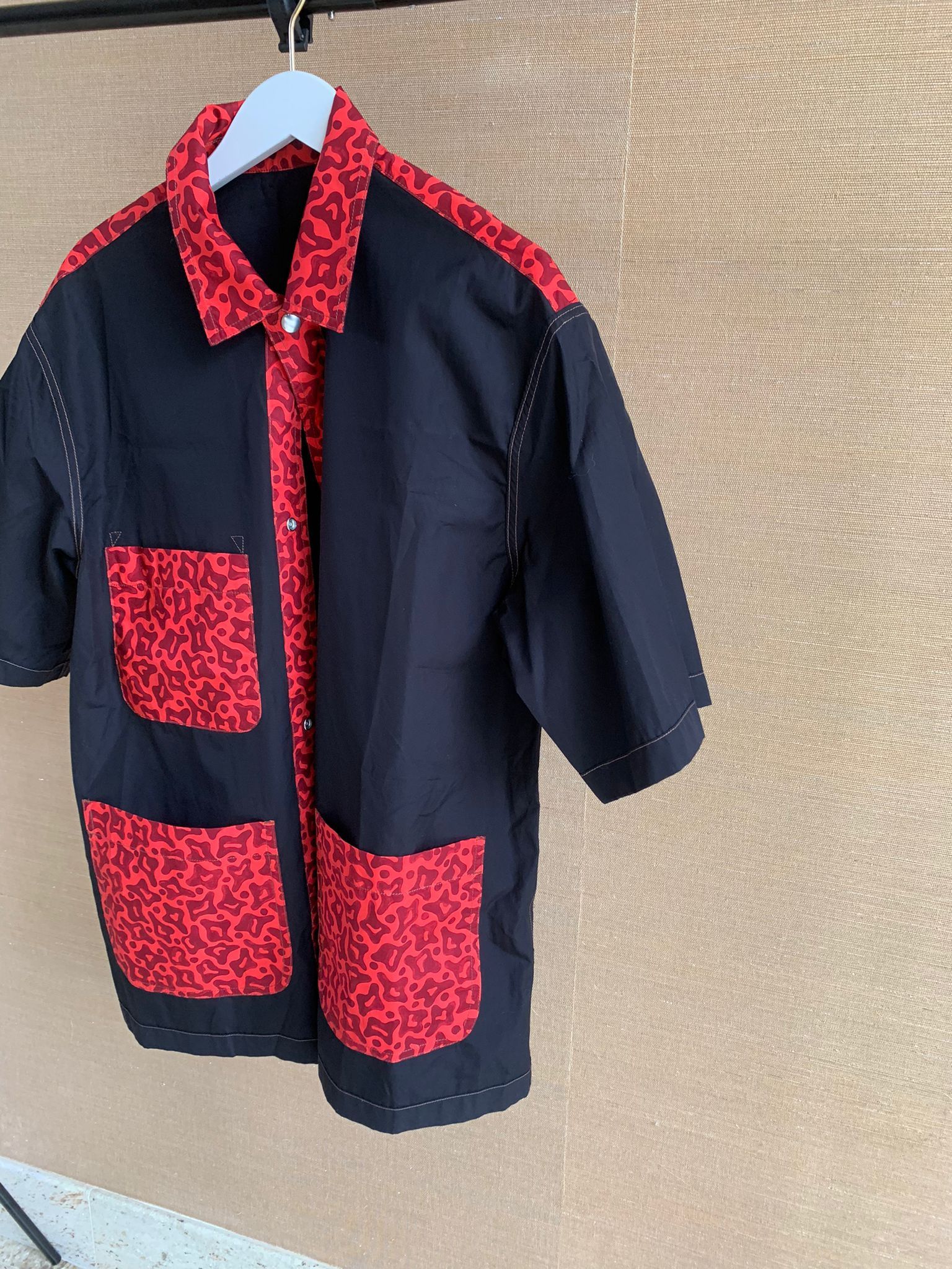 Marni Cheetah Contrast Button Up in Black Red color Size US XXL / EU 58 / 5 - 5 Thumbnail