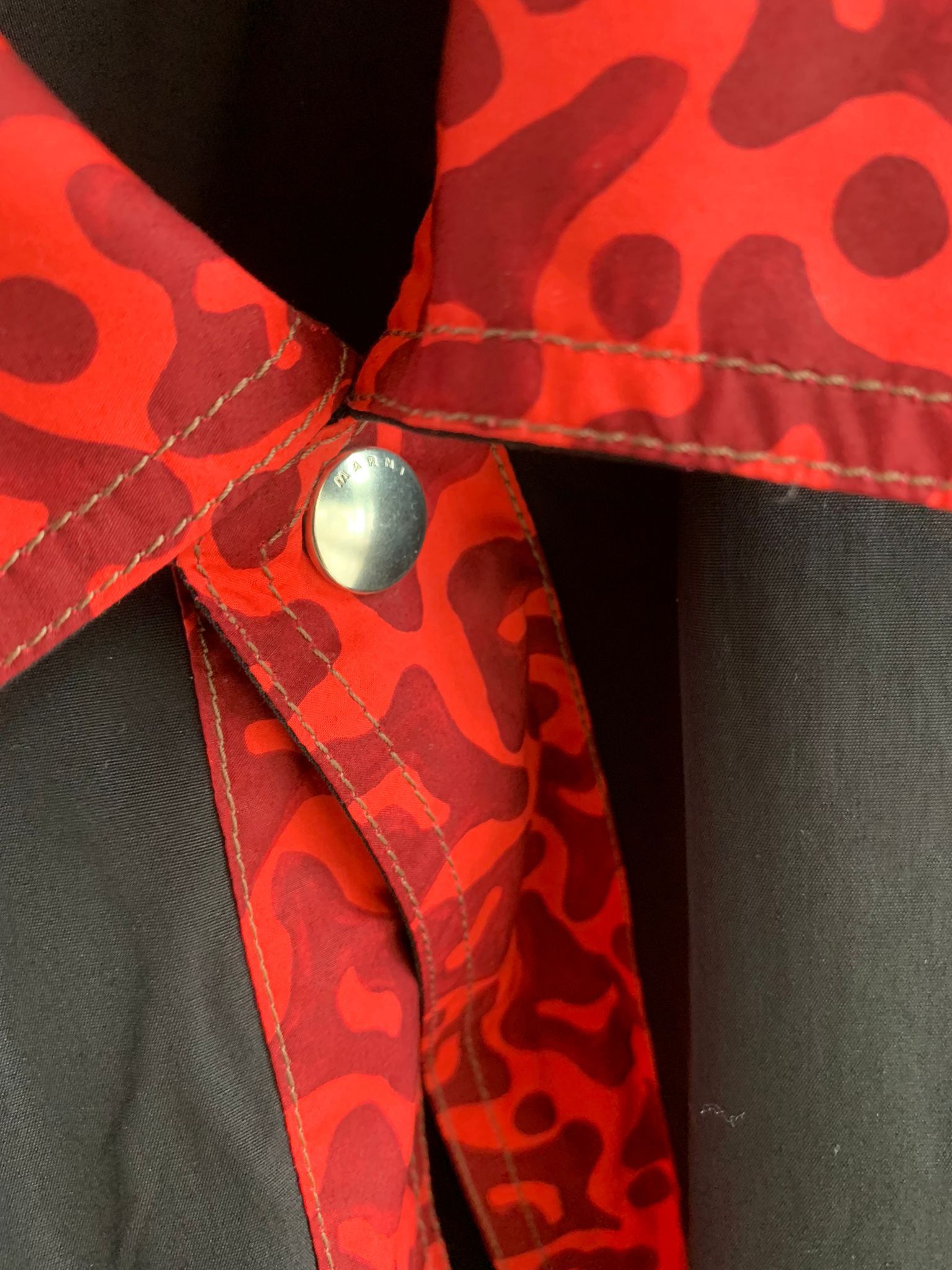 Marni Cheetah Contrast Button Up in Black Red color Size US XXL / EU 58 / 5 - 7 Thumbnail