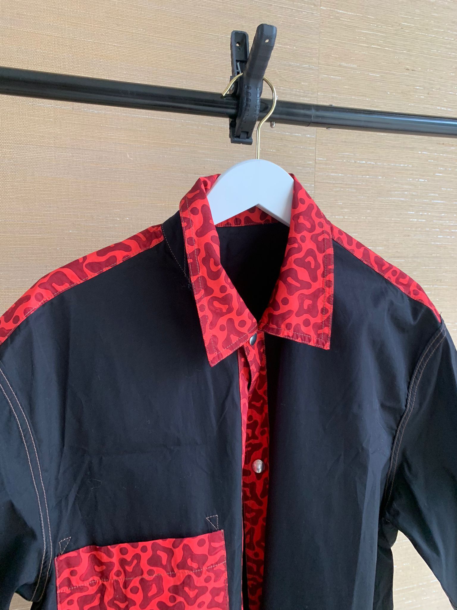 Marni Cheetah Contrast Button Up in Black Red color Size US XXL / EU 58 / 5 - 3 Thumbnail