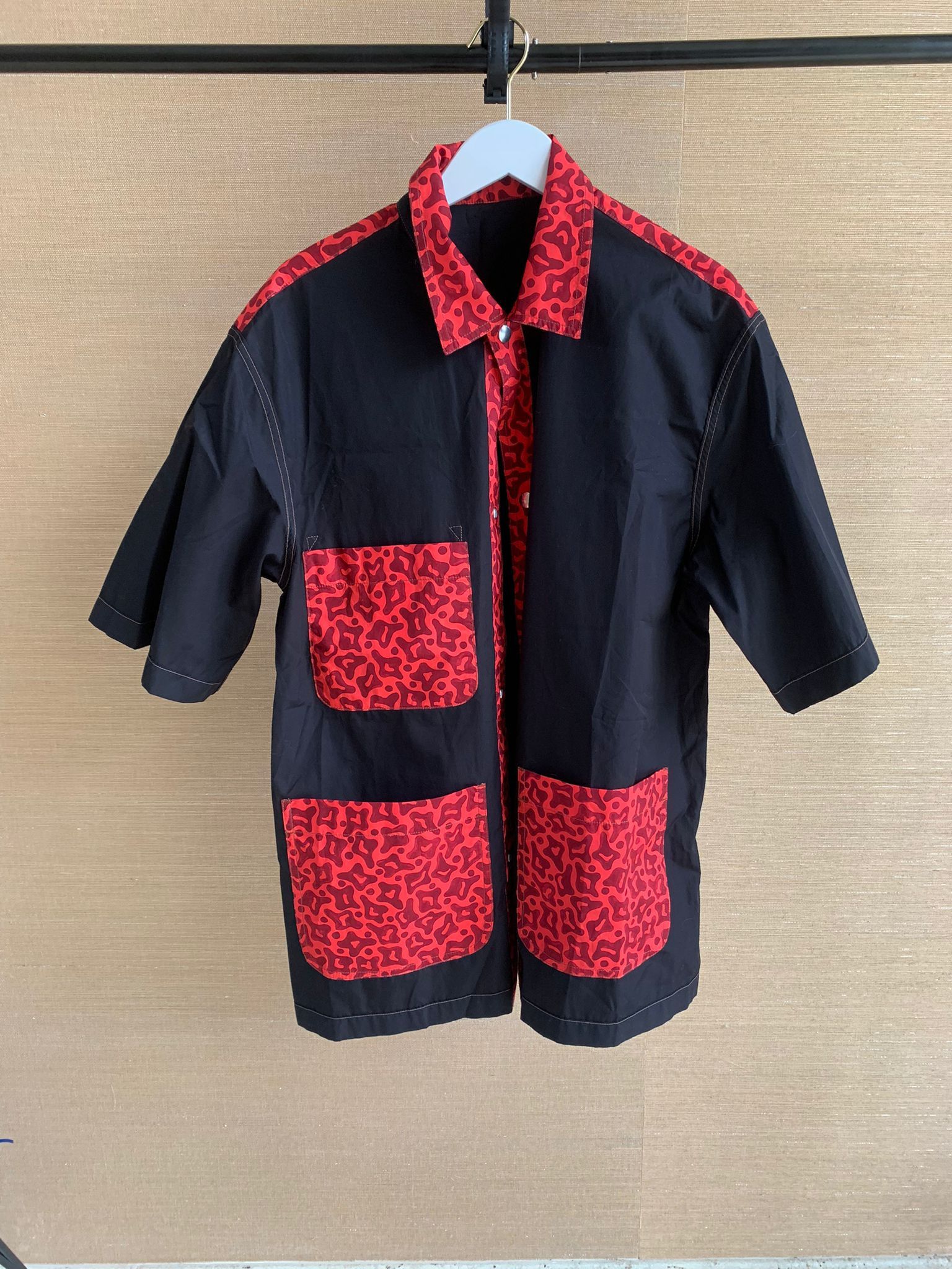 Marni Cheetah Contrast Button Up in Black Red color Size US XXL / EU 58 / 5 - 2 Thumbnail