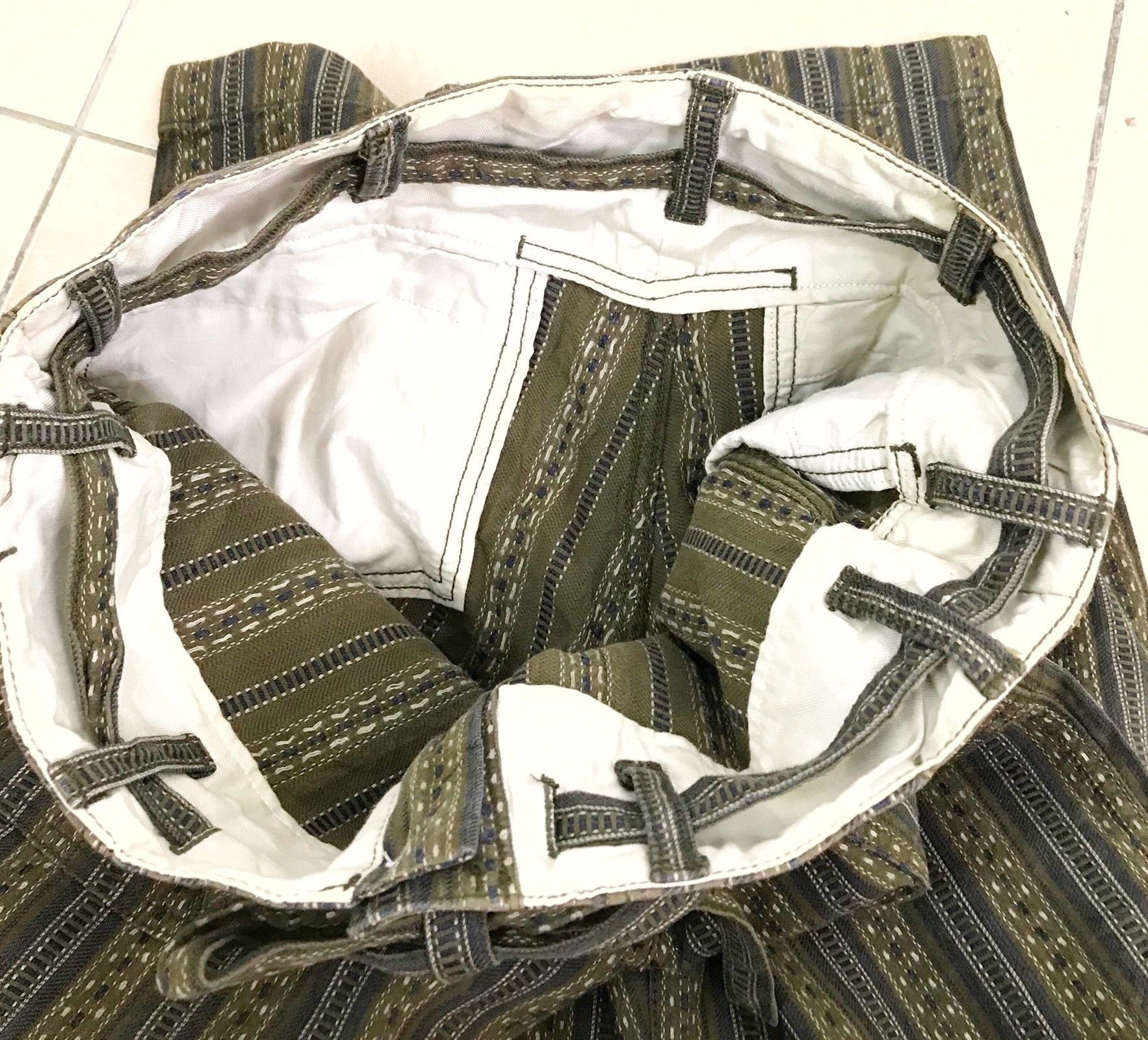 Comme des Garcons × Undercover Japanese Brand OZONE ROCKS HEMPROTEX Drawstring Striped Size US 32 / EU 48 - 11 Thumbnail