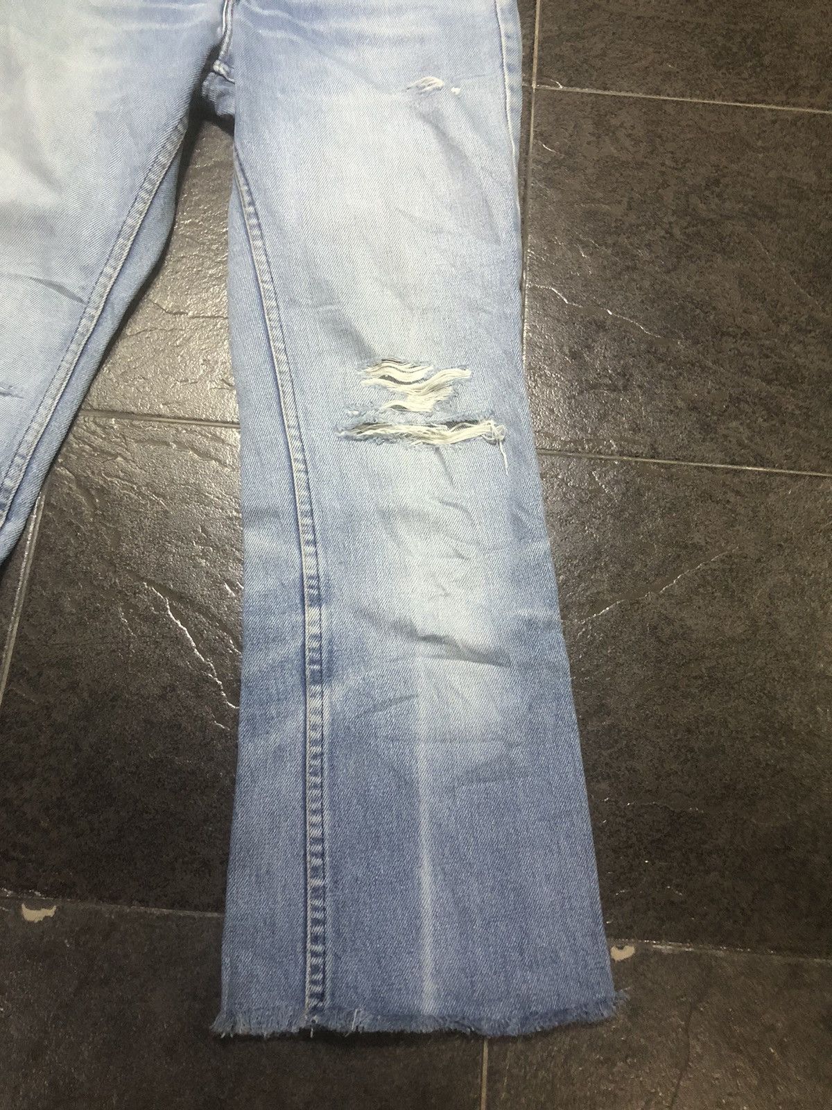 Levi's Vintage 70s Levis Flare Cut Orange Tab Distressed Denim Size US 27 - 3 Thumbnail