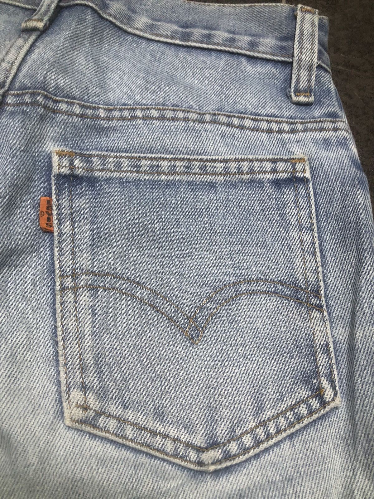 Levi's Vintage 70s Levis Flare Cut Orange Tab Distressed Denim Size US 27 - 13 Thumbnail