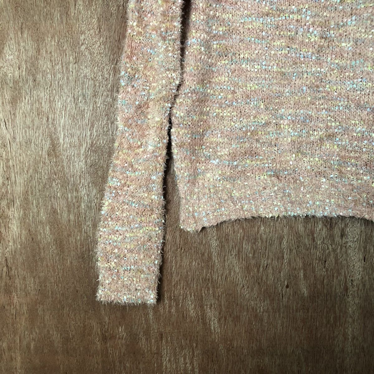 Aran Isles Knitwear Kitty Mona Peach Shag Shaggy Fur Mohair Knitwear #6587 Size S / US 4 / IT 40 - 4 Thumbnail