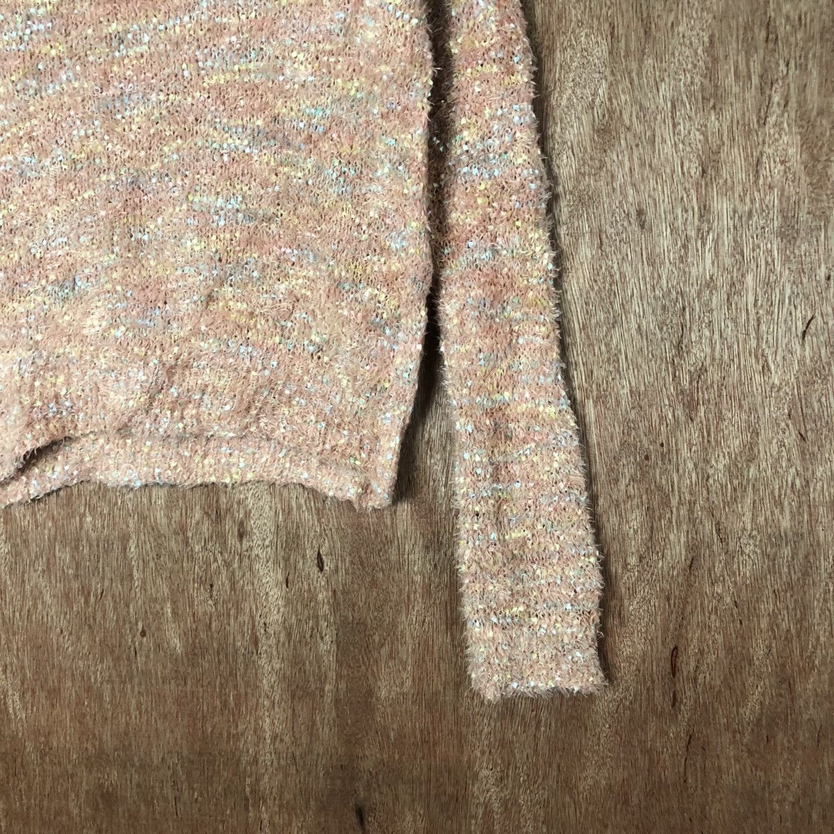 Aran Isles Knitwear Kitty Mona Peach Shag Shaggy Fur Mohair Knitwear #6587 Size S / US 4 / IT 40 - 11 Thumbnail