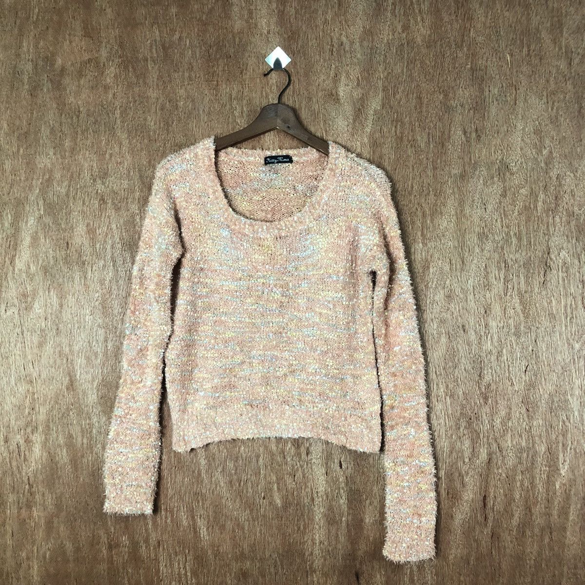 Aran Isles Knitwear Kitty Mona Peach Shag Shaggy Fur Mohair Knitwear #6587 Size S / US 4 / IT 40 - 1 Thumbnail