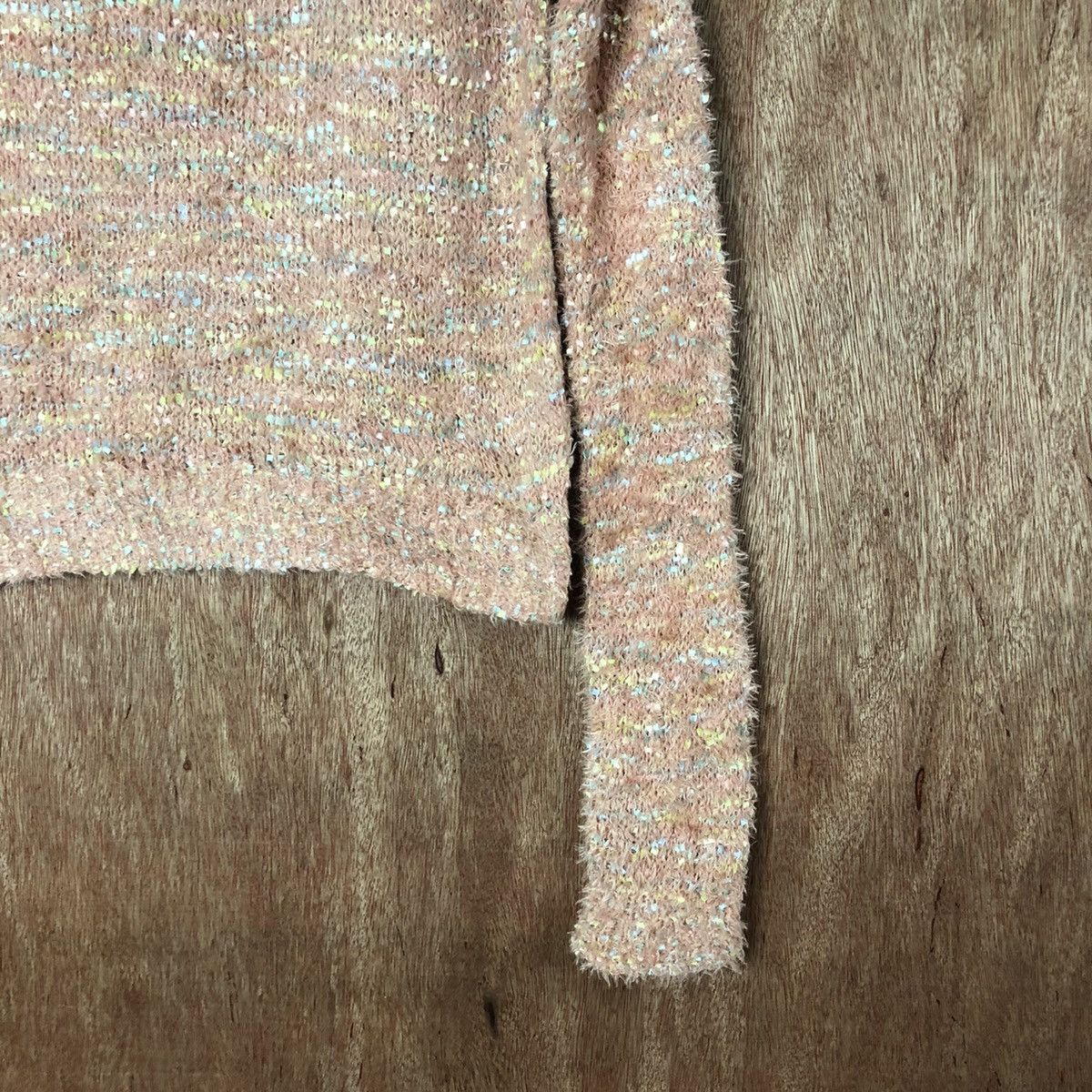 Aran Isles Knitwear Kitty Mona Peach Shag Shaggy Fur Mohair Knitwear #6587 Size S / US 4 / IT 40 - 5 Thumbnail