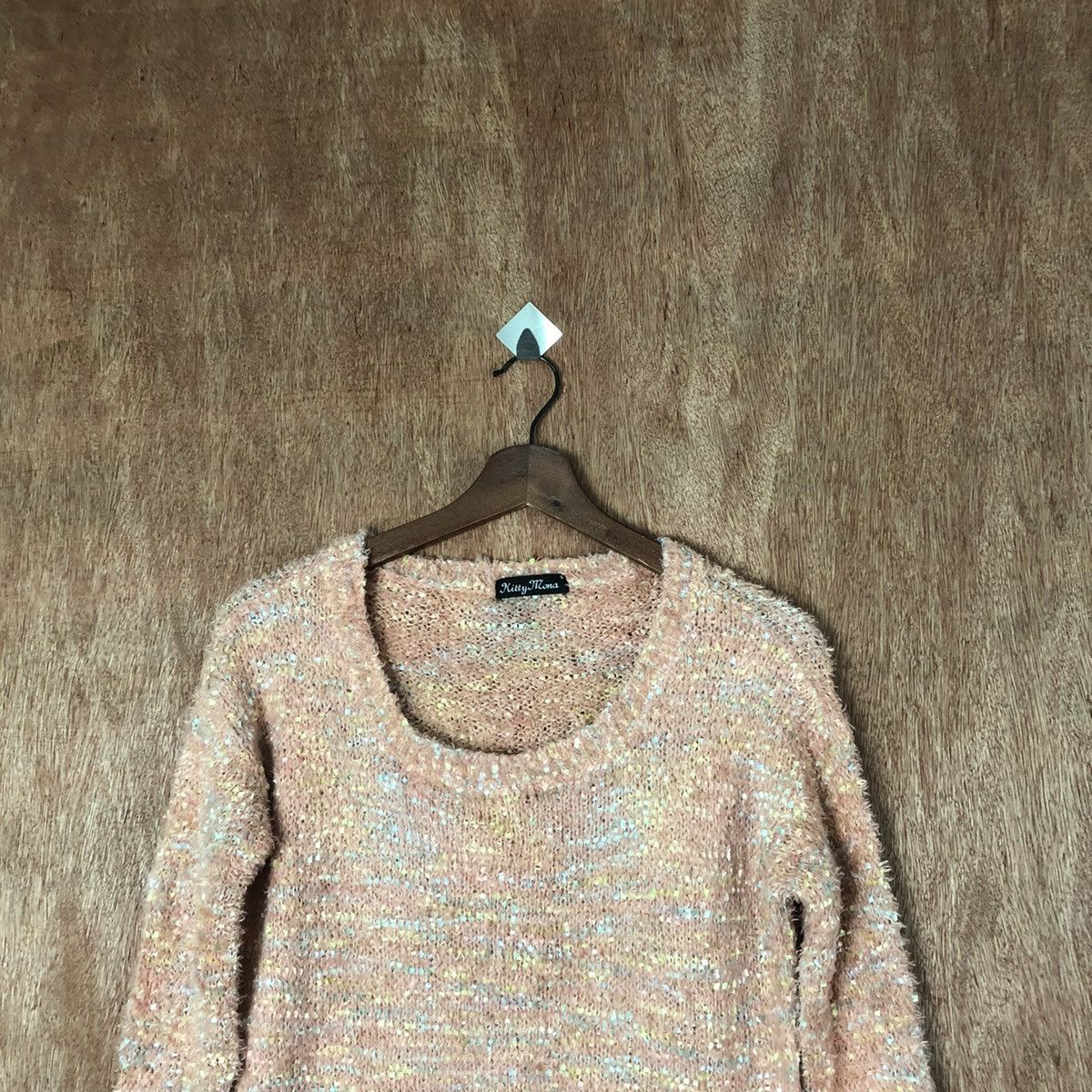 Aran Isles Knitwear Kitty Mona Peach Shag Shaggy Fur Mohair Knitwear #6587 Size S / US 4 / IT 40 - 2 Thumbnail