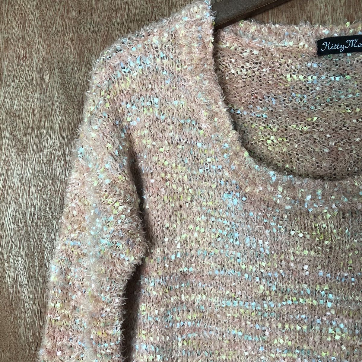 Aran Isles Knitwear Kitty Mona Peach Shag Shaggy Fur Mohair Knitwear #6587 Size S / US 4 / IT 40 - 6 Thumbnail