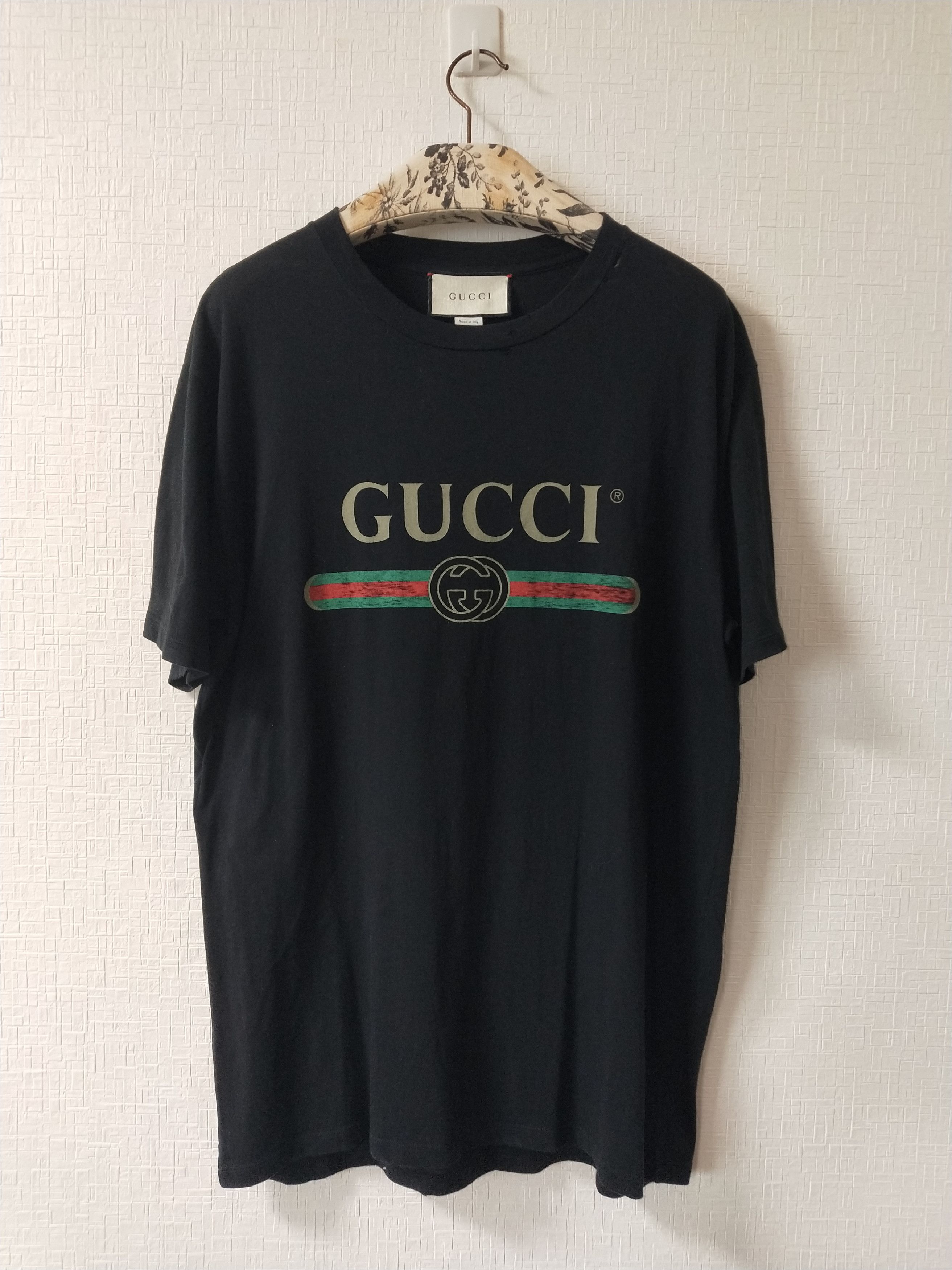 Gucci Belt Logo Tee with Appliqué Grailed