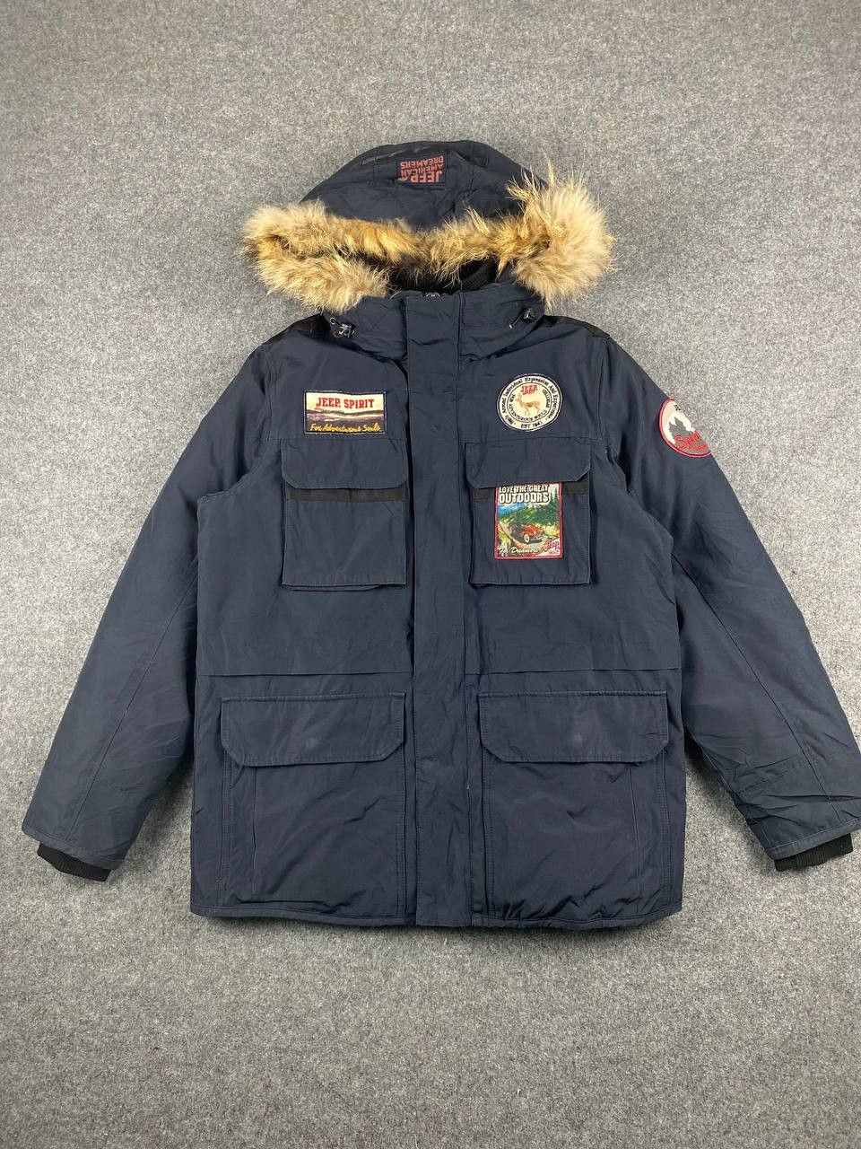 image of Avant Garde x Jeep Dark Blue Puffer Jacket Nice Design, Men's (Size Large)