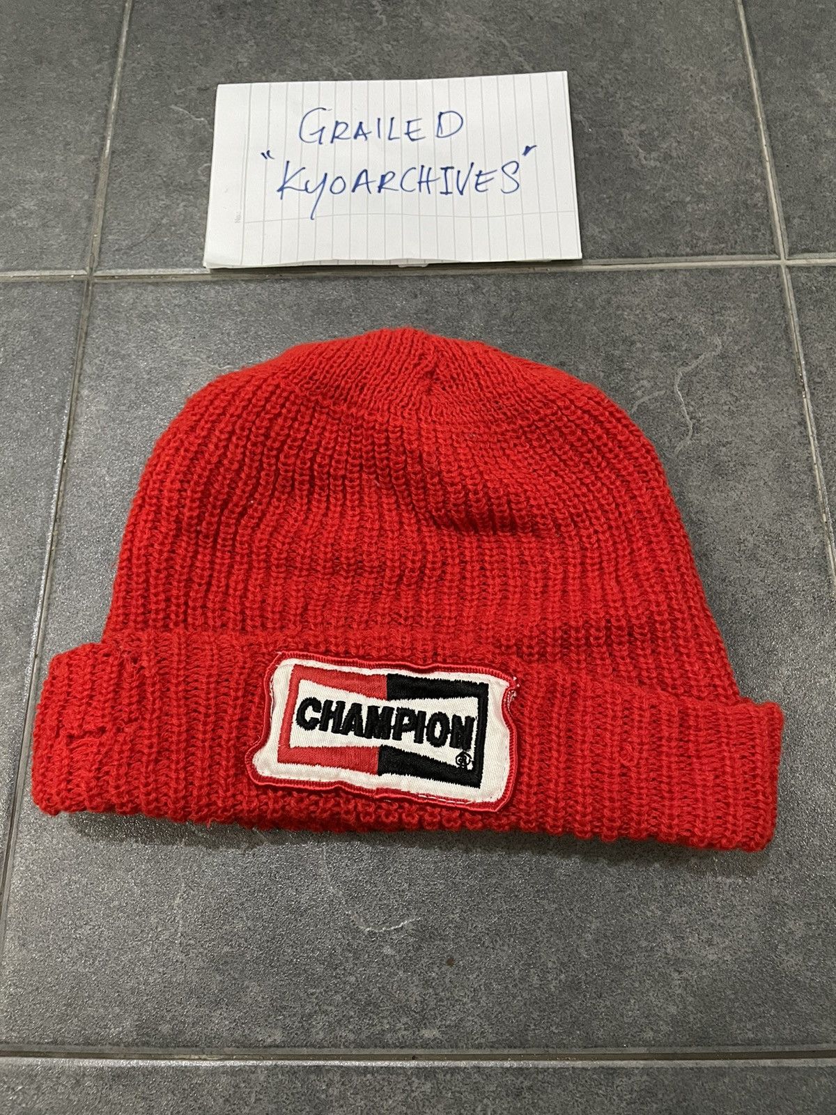 Japanese Brand × Vintage VINTAGE CHAMPION RACING RED BEANIE Size ONE SIZE - 1 Thumbnail