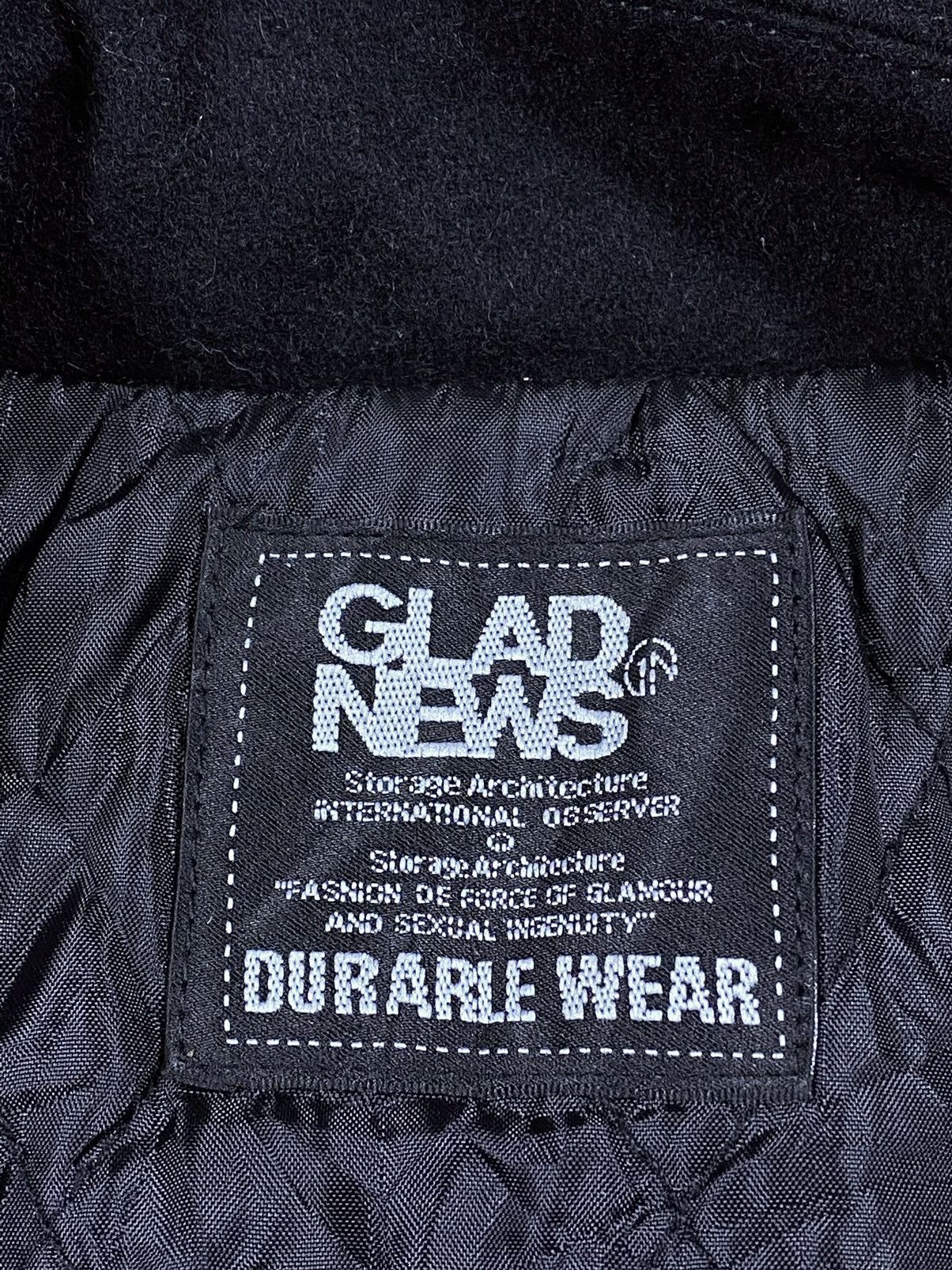 Japanese Brand Rebel 🔥 Double Colar Asymmetrical Jacket By Glad News Size L / US 10 / IT 46 - 6 Thumbnail