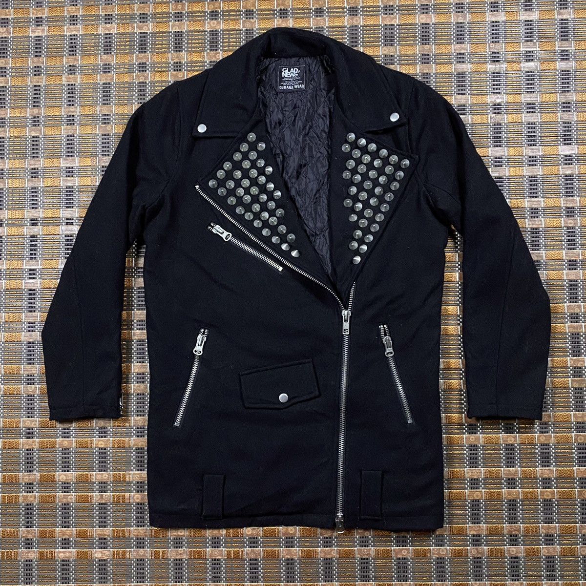 image of Grail Rebel Double Colar Asymmetrical Jacket By Glad News in Black, Women's (Size Large)