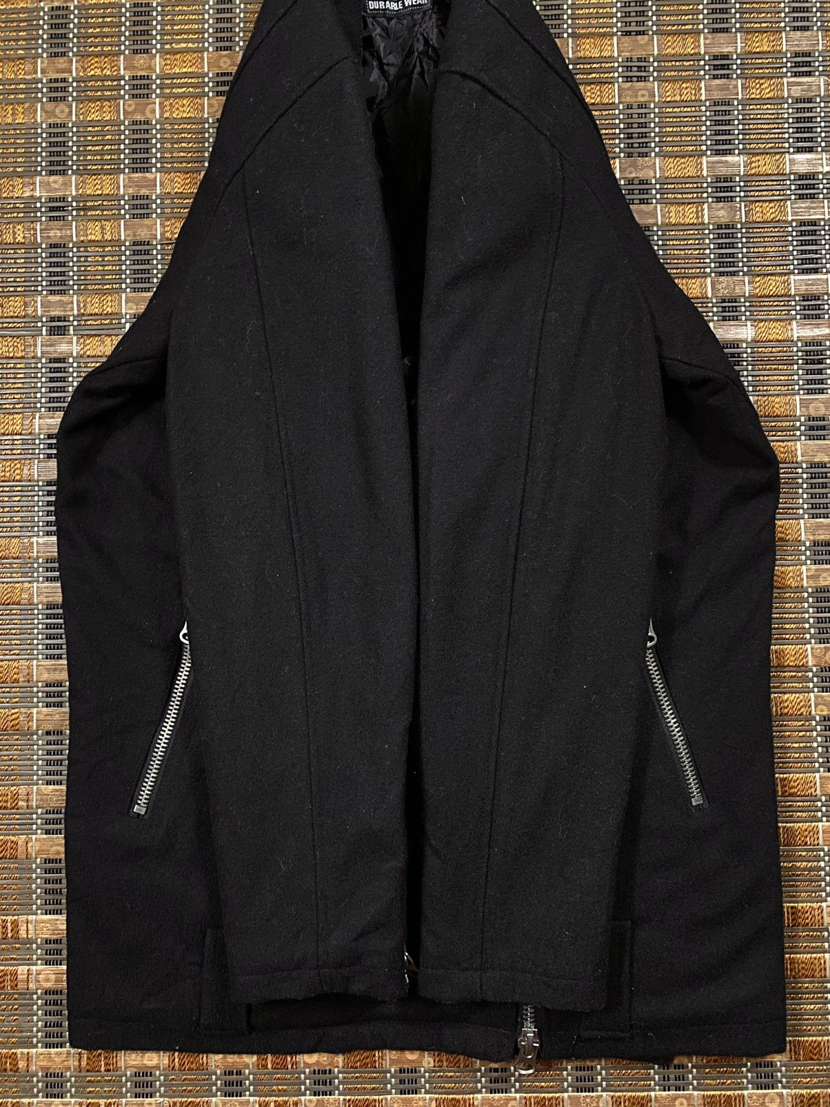 Japanese Brand Rebel 🔥 Double Colar Asymmetrical Jacket By Glad News Size L / US 10 / IT 46 - 4 Thumbnail