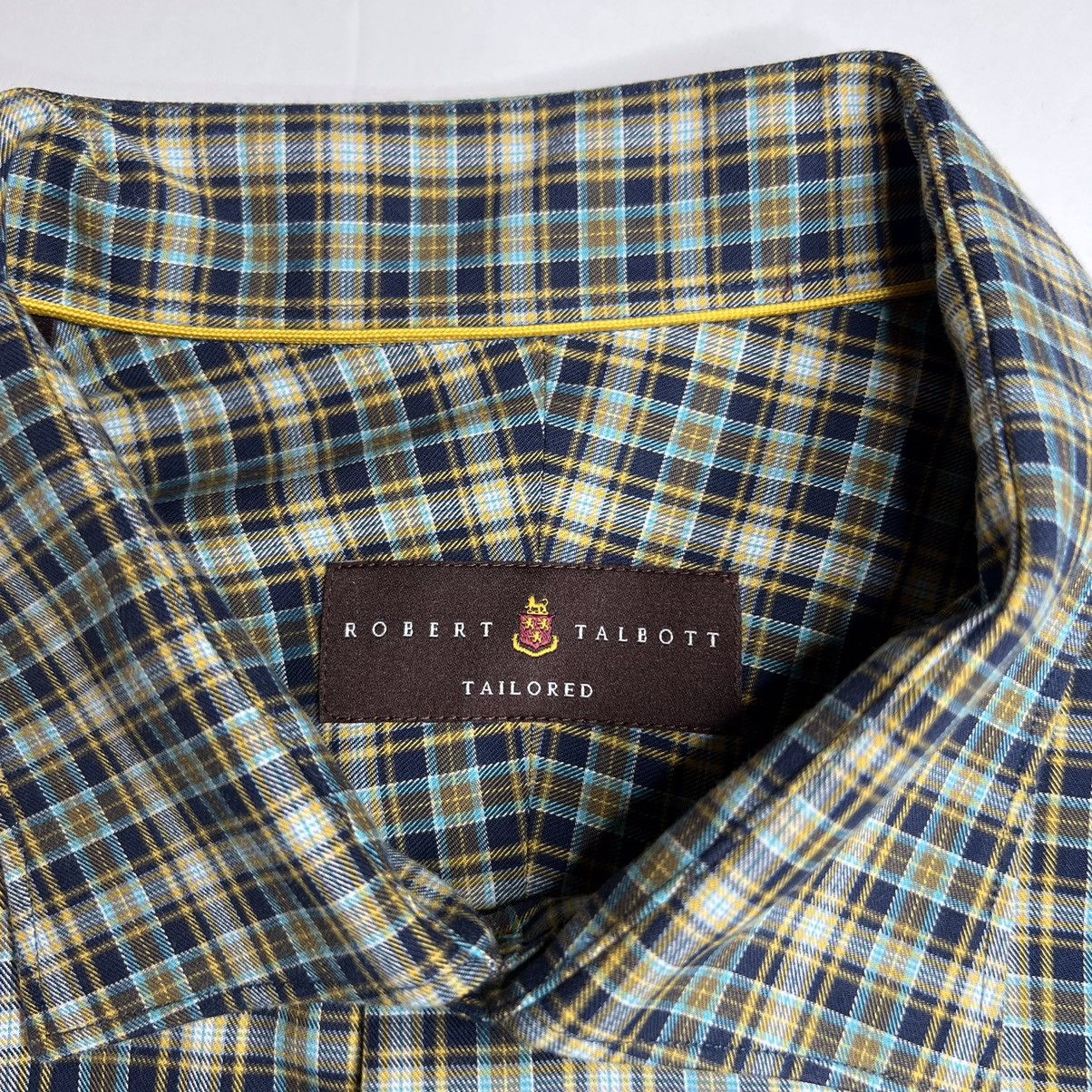 Robert Talbott Robert Talbott Tailored Blue Yellow Plaid Button-Up Shirt Size US XL / EU 56 / 4 - 11 Thumbnail