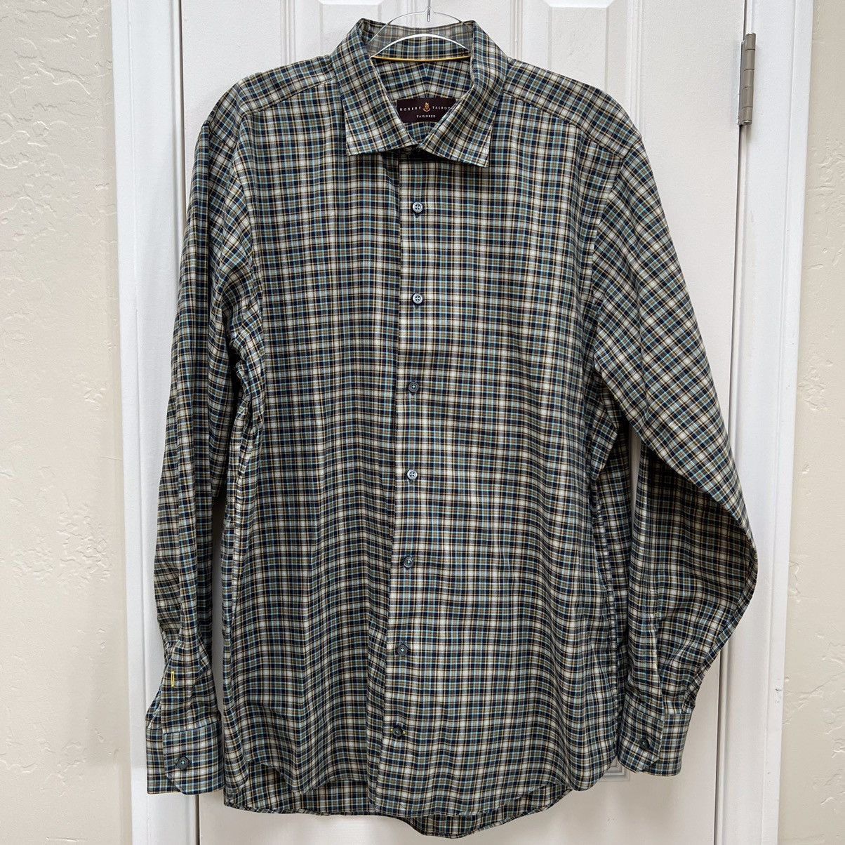 Robert Talbott Robert Talbott Tailored Blue Yellow Plaid Button-Up Shirt Size US XL / EU 56 / 4 - 2 Thumbnail