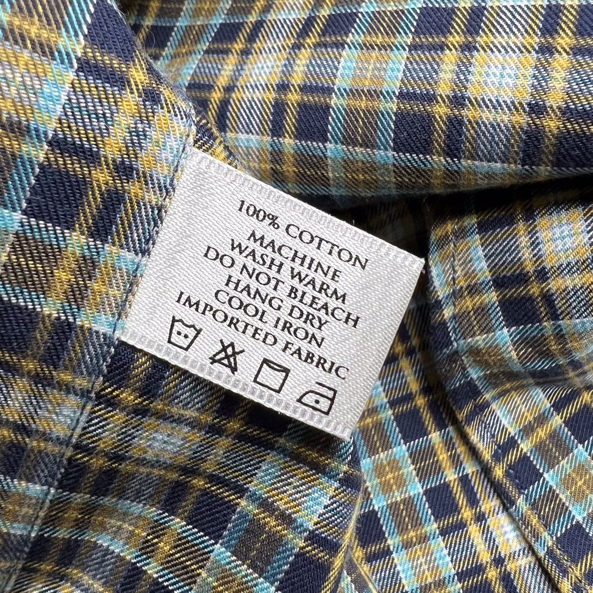 Robert Talbott Robert Talbott Tailored Blue Yellow Plaid Button-Up Shirt Size US XL / EU 56 / 4 - 9 Thumbnail