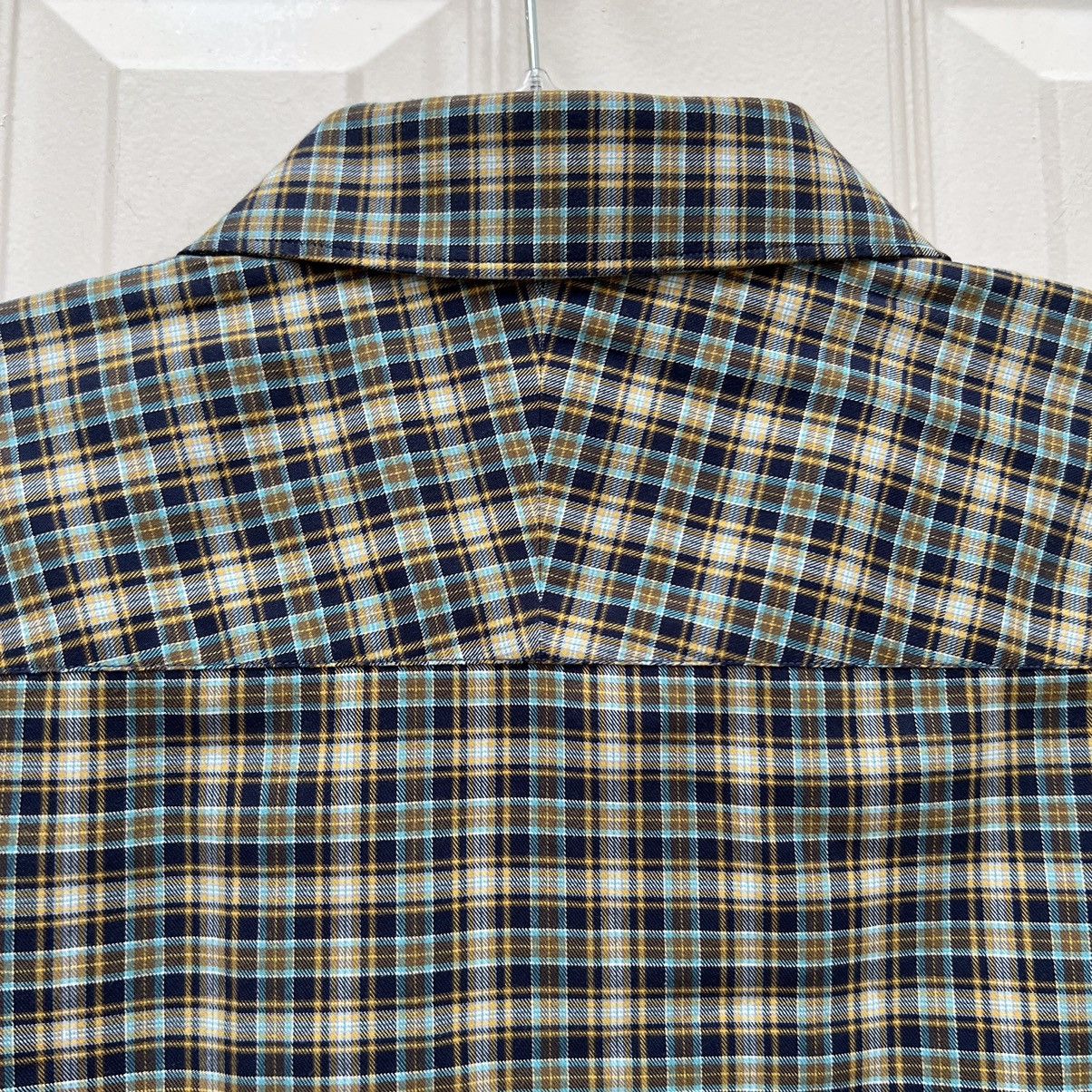 Robert Talbott Robert Talbott Tailored Blue Yellow Plaid Button-Up Shirt Size US XL / EU 56 / 4 - 7 Thumbnail