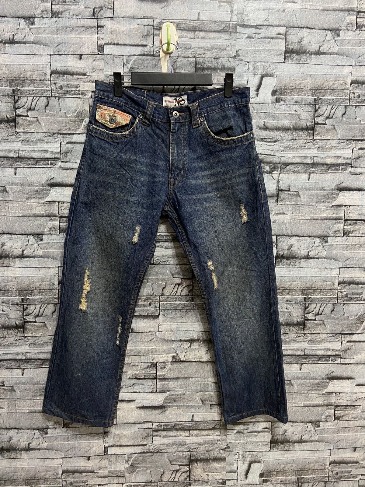 Japanese Brand Vintage Jungle Storm Jeans dragon L fit W31 straight cut Size US 31 - 5 Thumbnail