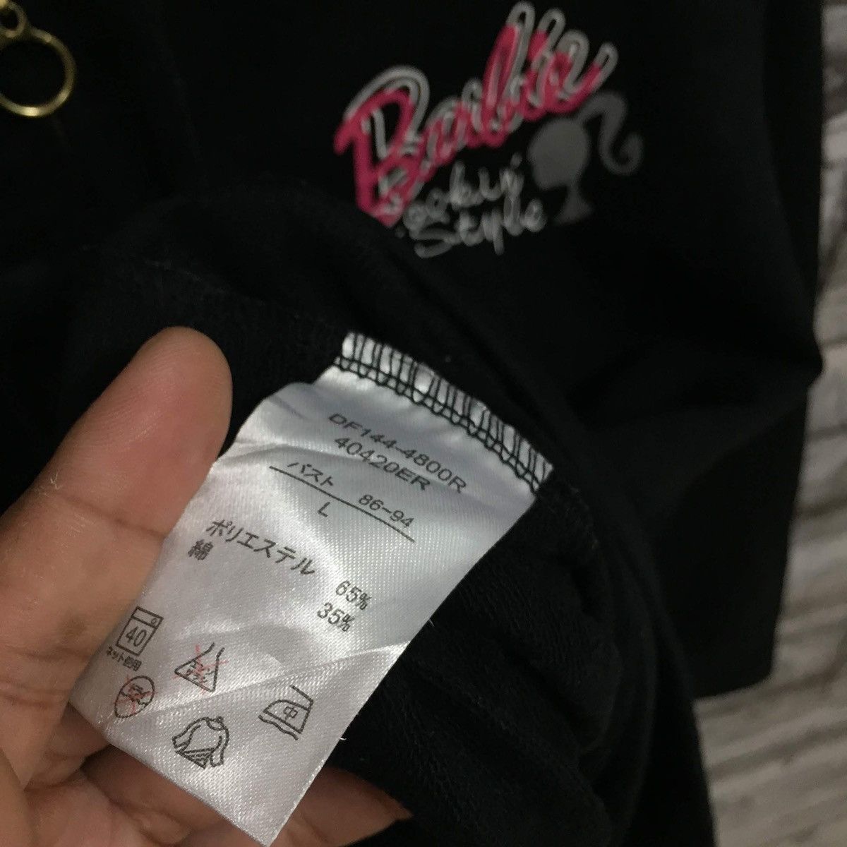 Vintage Barbie hoodie spell out big design cartoon Size US L / EU 52-54 / 3 - 5 Thumbnail