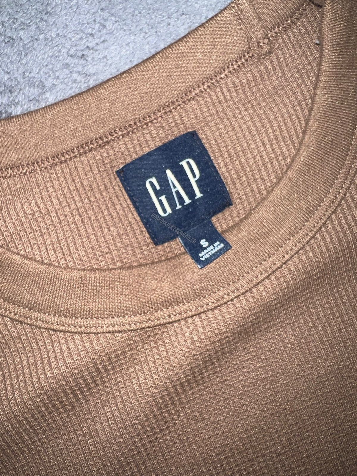 Gap FINAL DROP GAP long sleeve waffle shirt (brown) Size US S / EU 44-46 / 1 - 2 Thumbnail