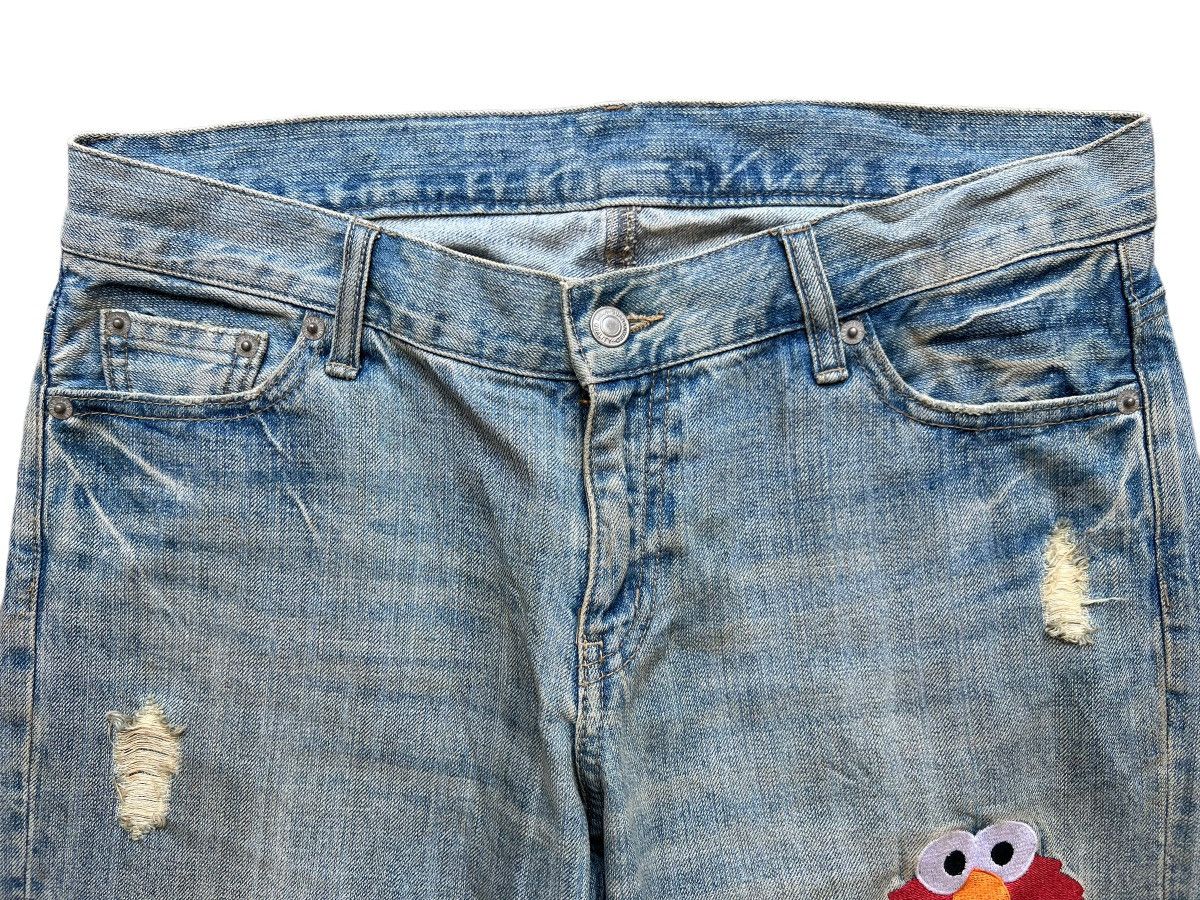 Cartoon Network Vintage Elmo Grunge Distressed Rusty Denim Jeans 35x31.5 Size US 35 - 5 Thumbnail
