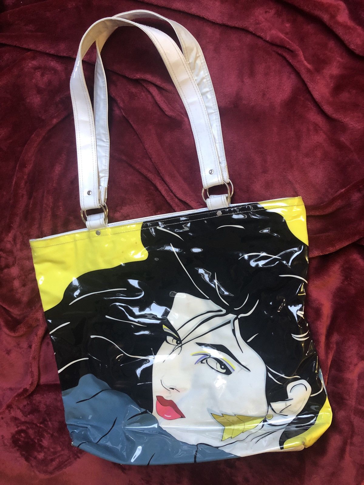 PATRICK NAGEL LATEX PVC TOTE SHOPPING BEACH BAG