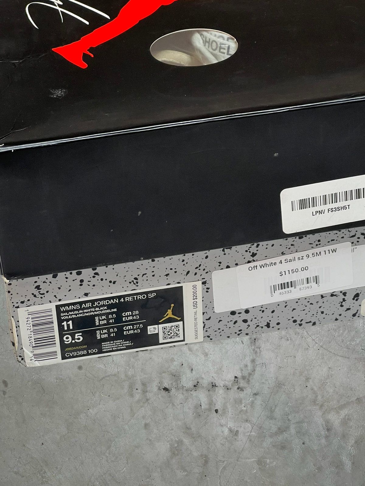 Jordan Brand × Off-White Off White Jordan 4 Sail Size US 9.5 / EU 42-43 - 14 Thumbnail