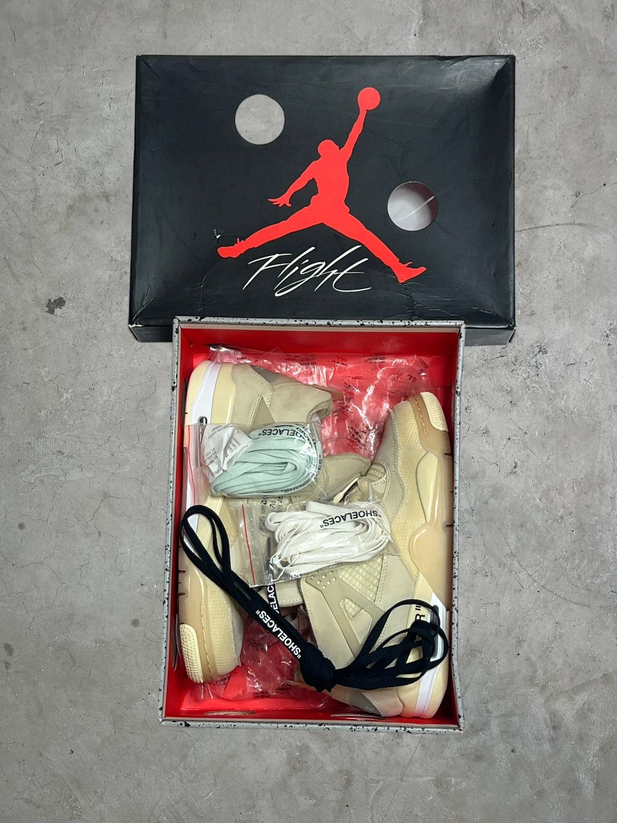 Jordan Brand × Off-White Off White Jordan 4 Sail Size US 9.5 / EU 42-43 - 13 Thumbnail